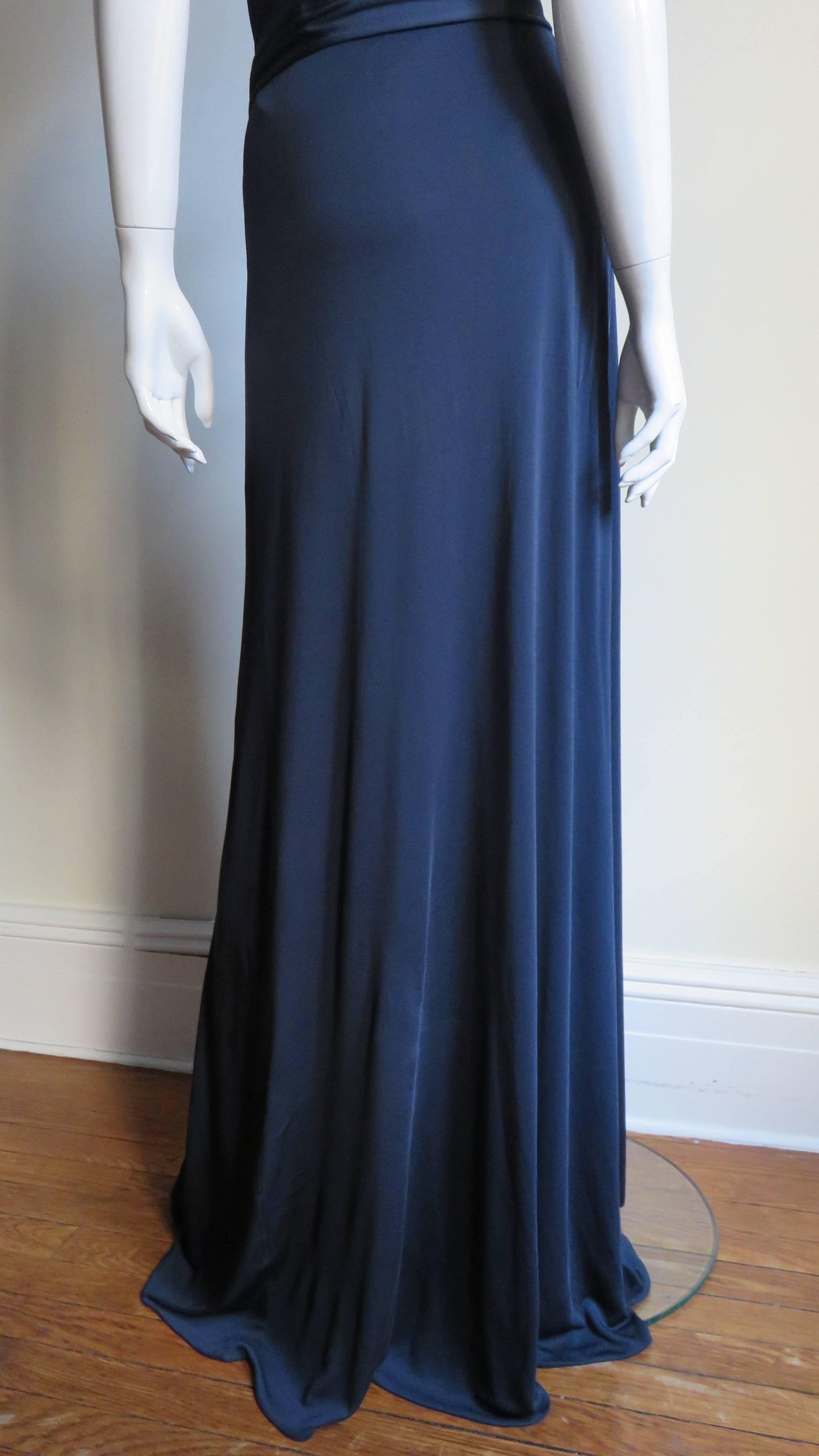 Tom Ford for Gucci Navy Silk Wrap Halter Dress 3