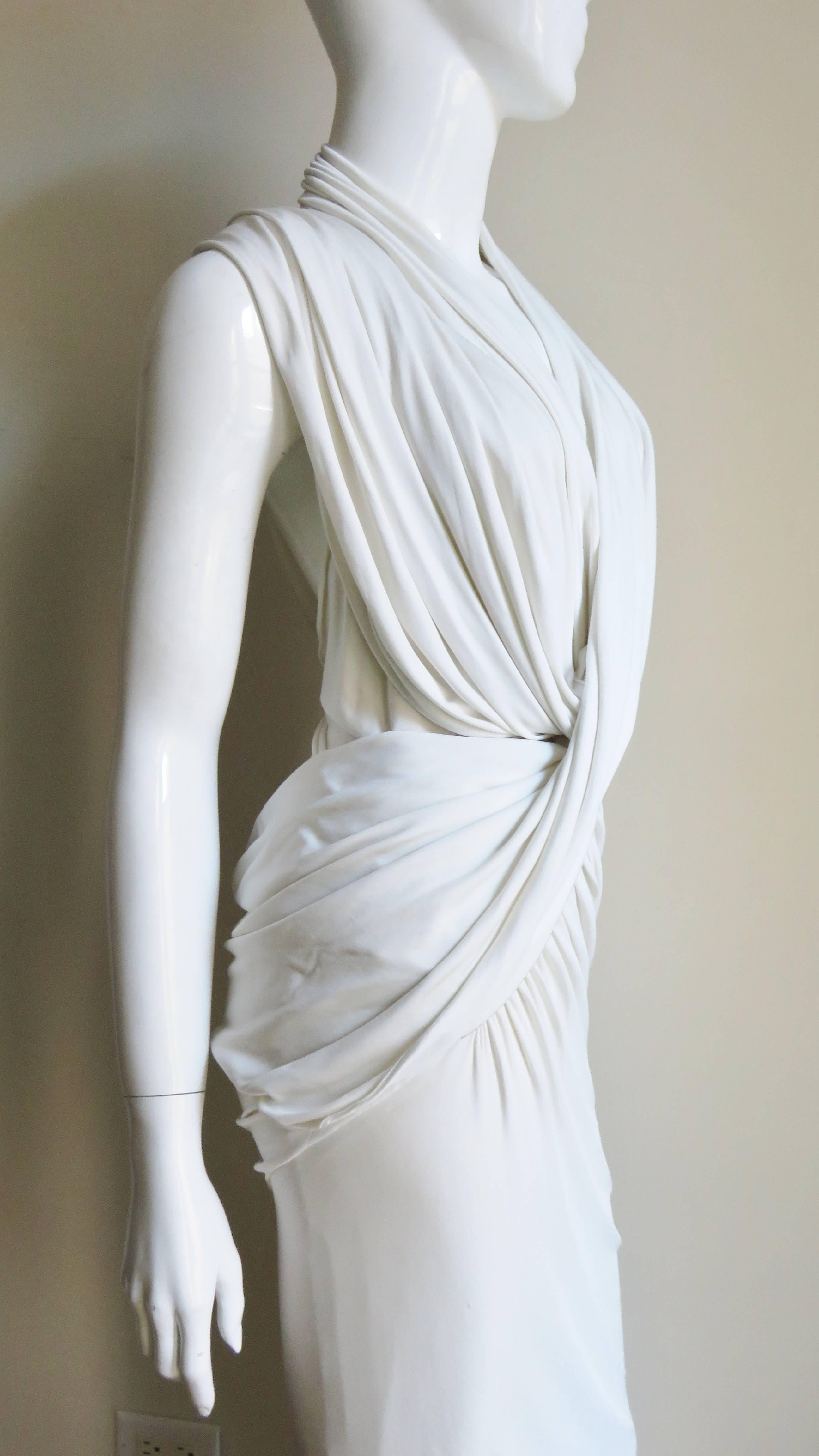 Donna Karan Asymmetric Ruched Silk Halter Dress at 1stDibs | donna ...