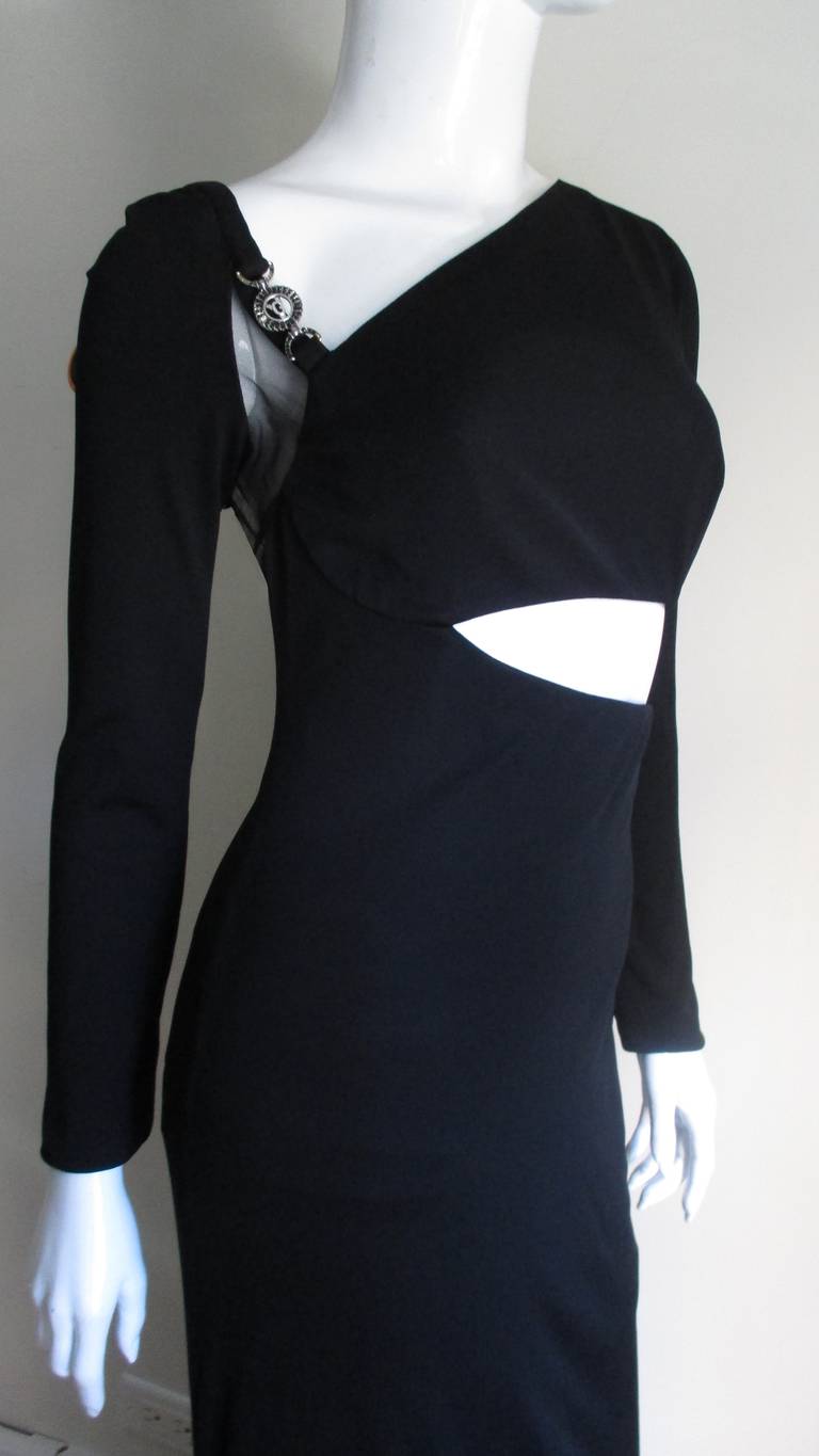 versace cutout crepe dress