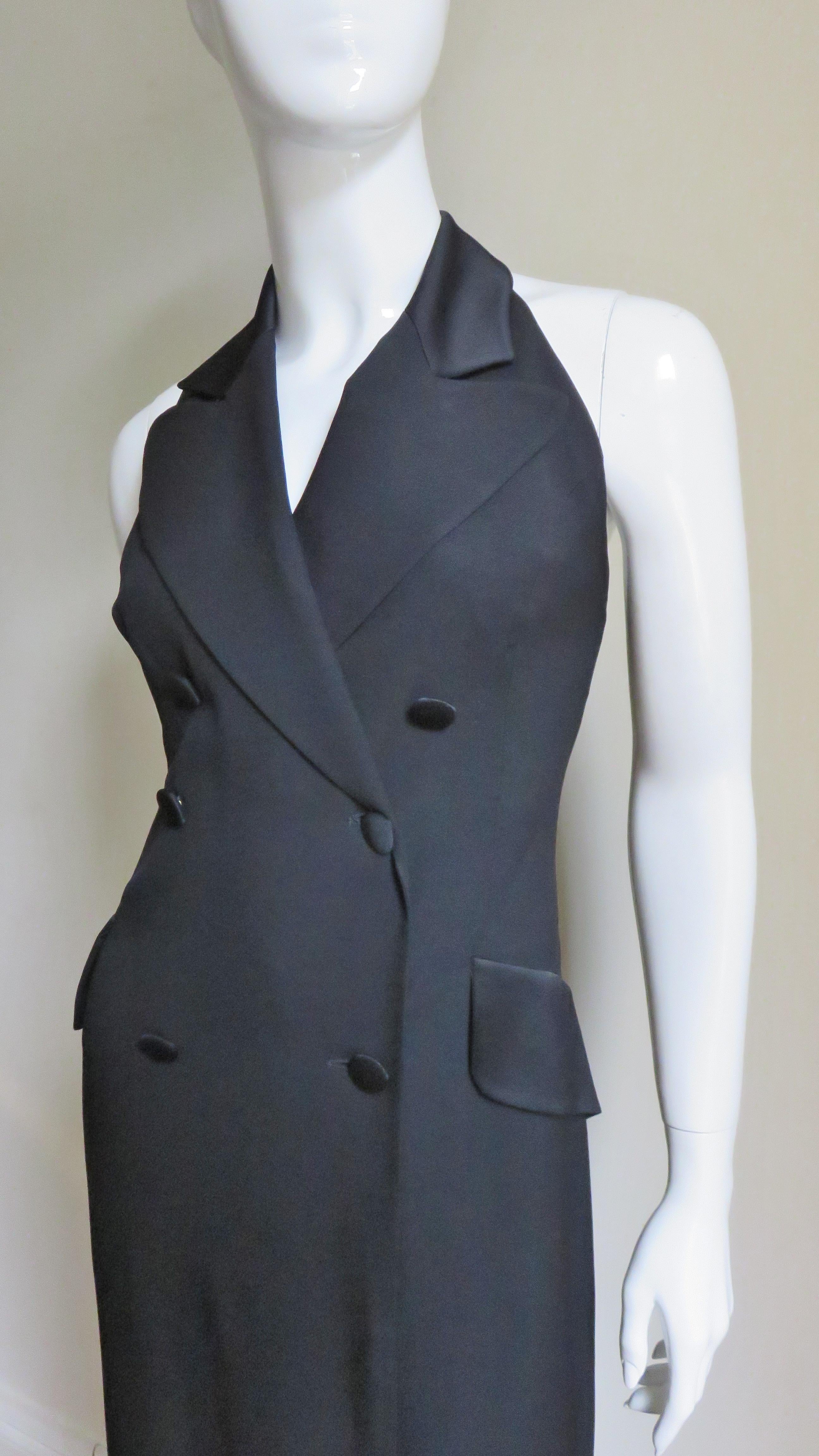 1990s Moschino Halter Tux Jumpsuit  In Good Condition In Water Mill, NY
