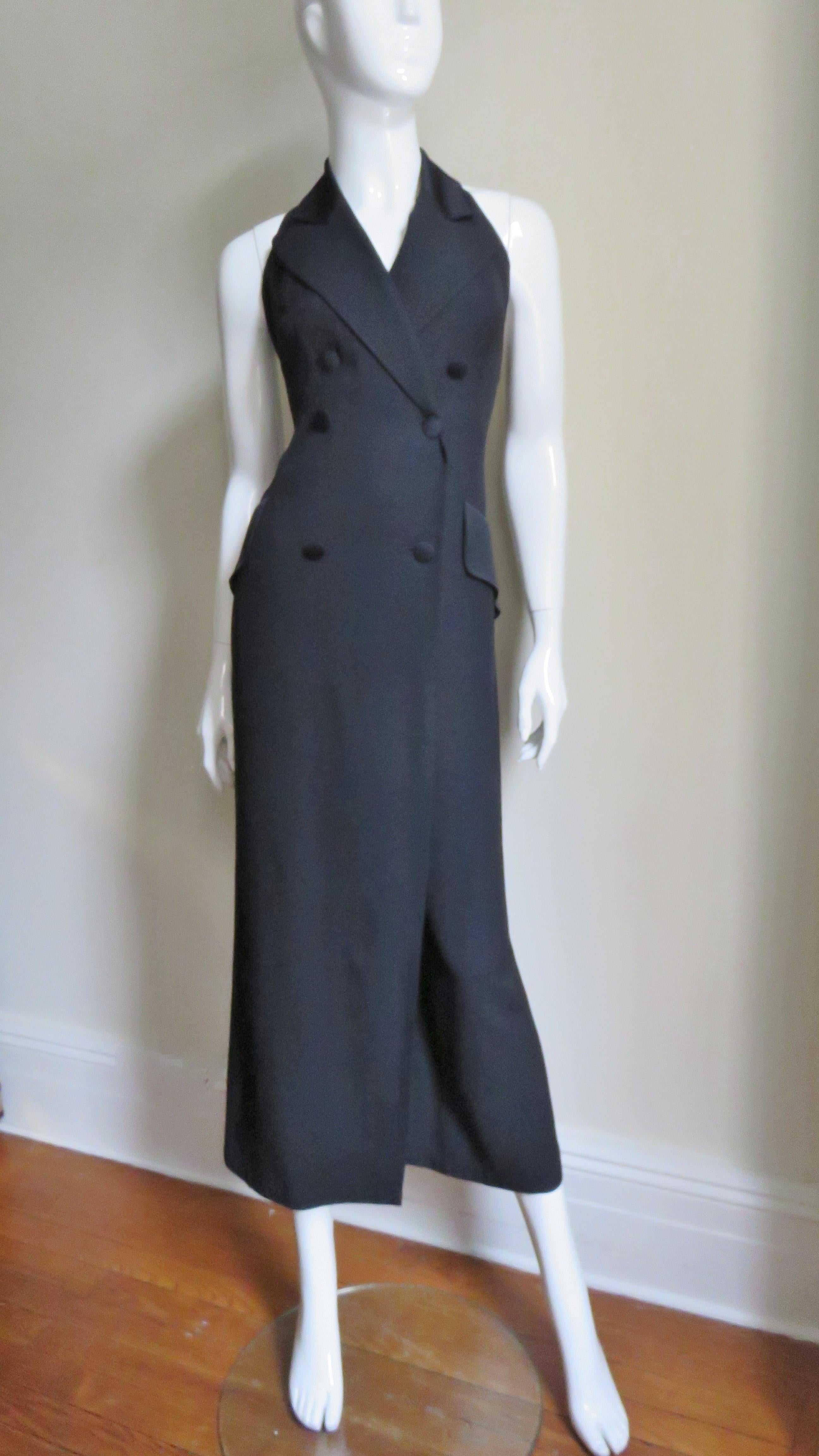 1990s Moschino Halter Tux Jumpsuit  4