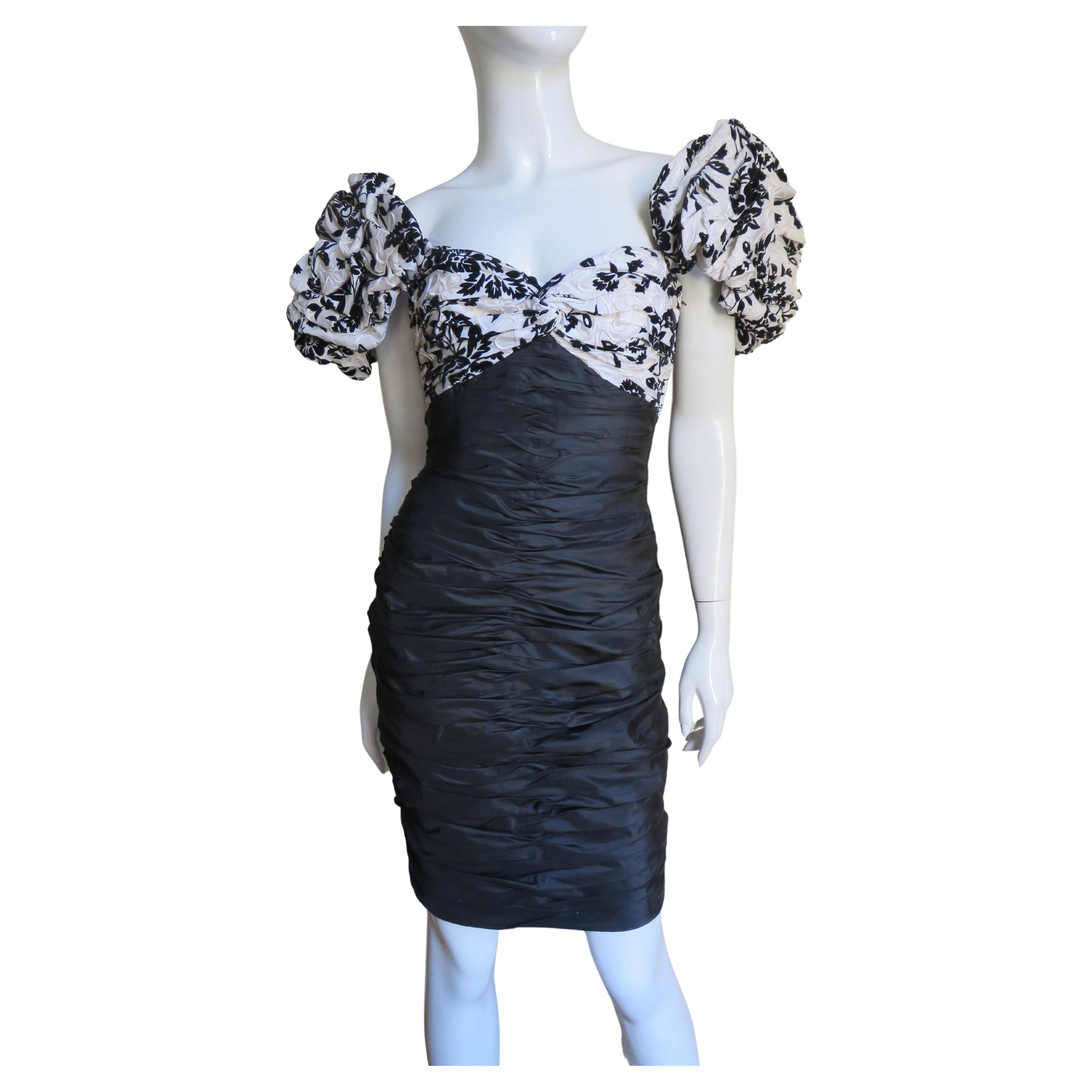 Vicky Tiel Couture Color Block Silk Dress