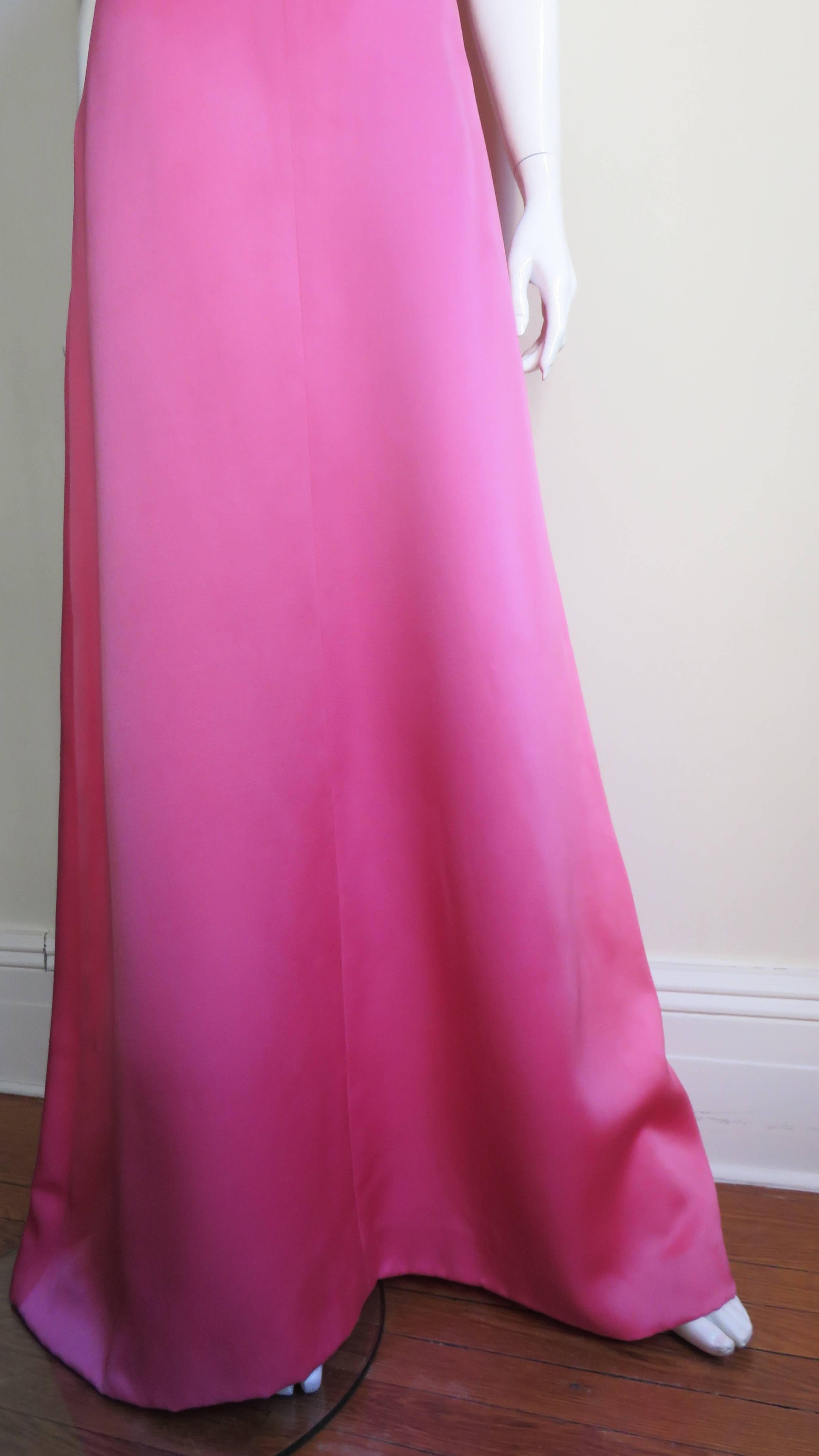 Women's Stunning Chloe Rose Silk Ruffle Gown