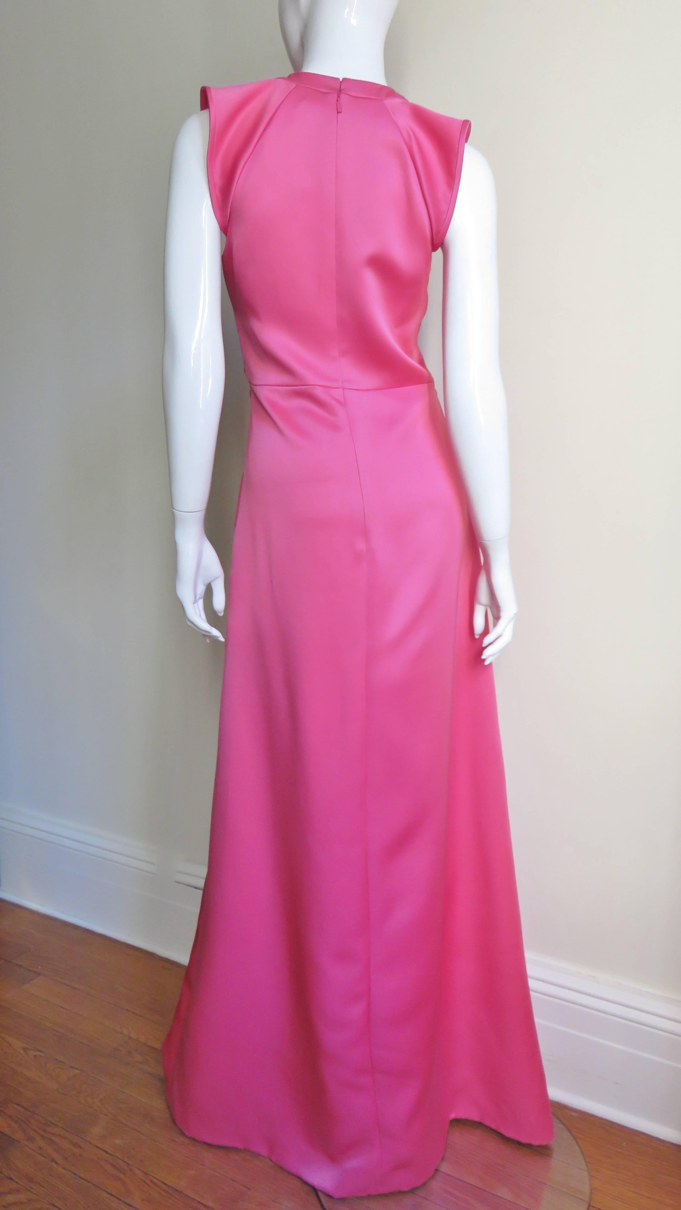 Stunning Chloe Rose Silk Ruffle Gown 5