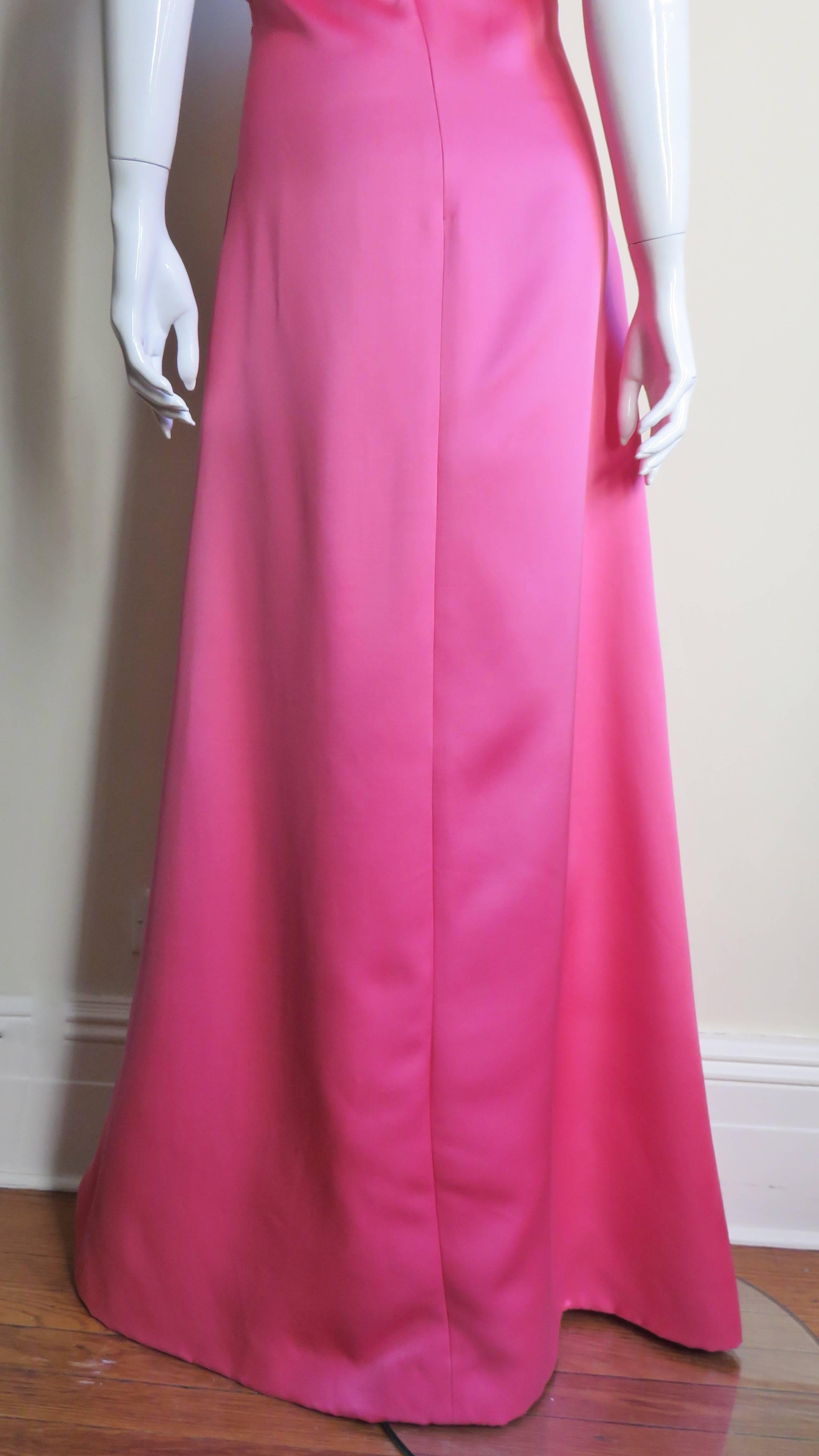 Stunning Chloe Rose Silk Ruffle Gown 4