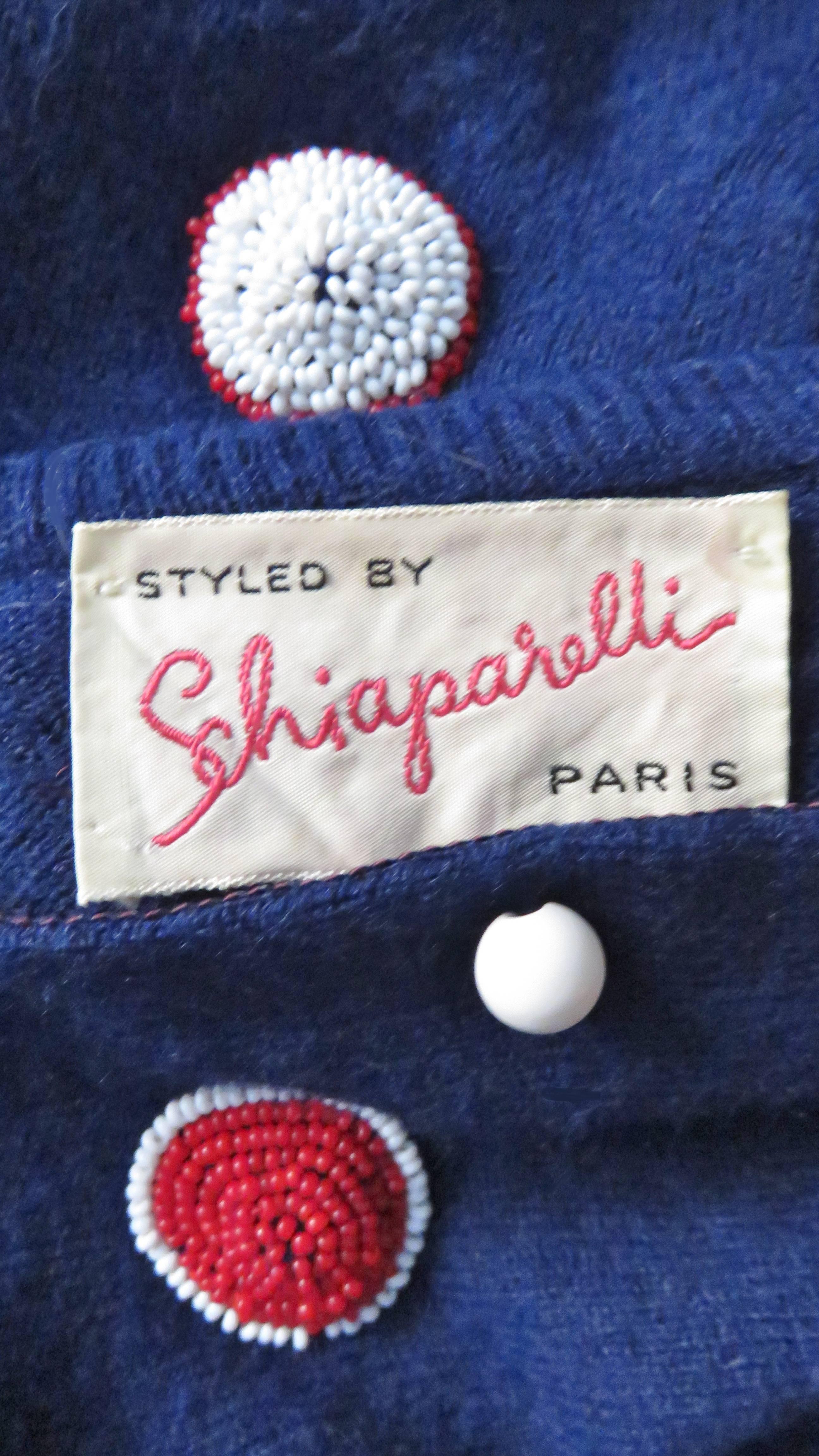  Schiaparelli 1950s Beaded Cashmere Cardigan Sweater  In Good Condition In Water Mill, NY