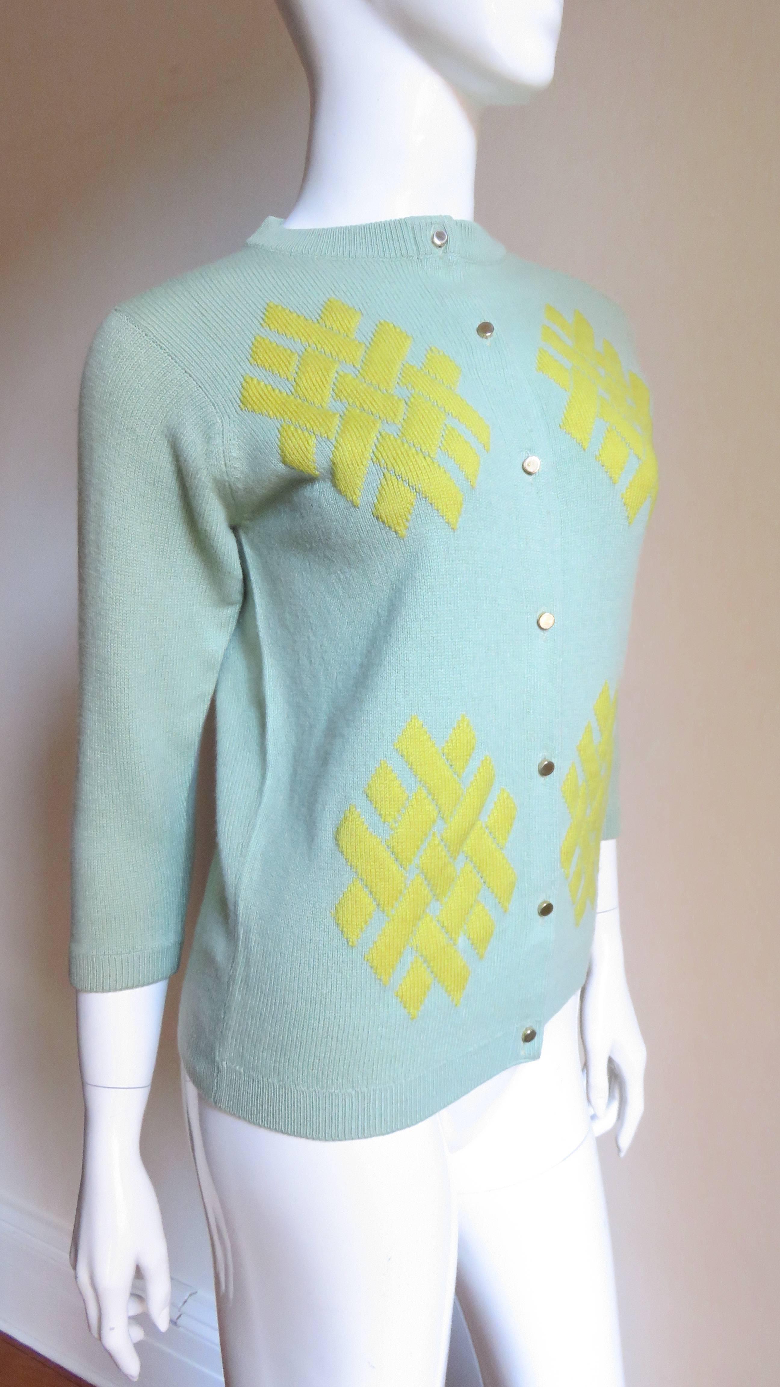 1960's Bonnie Cashin Cashmere Sweater In New Condition In Water Mill, NY