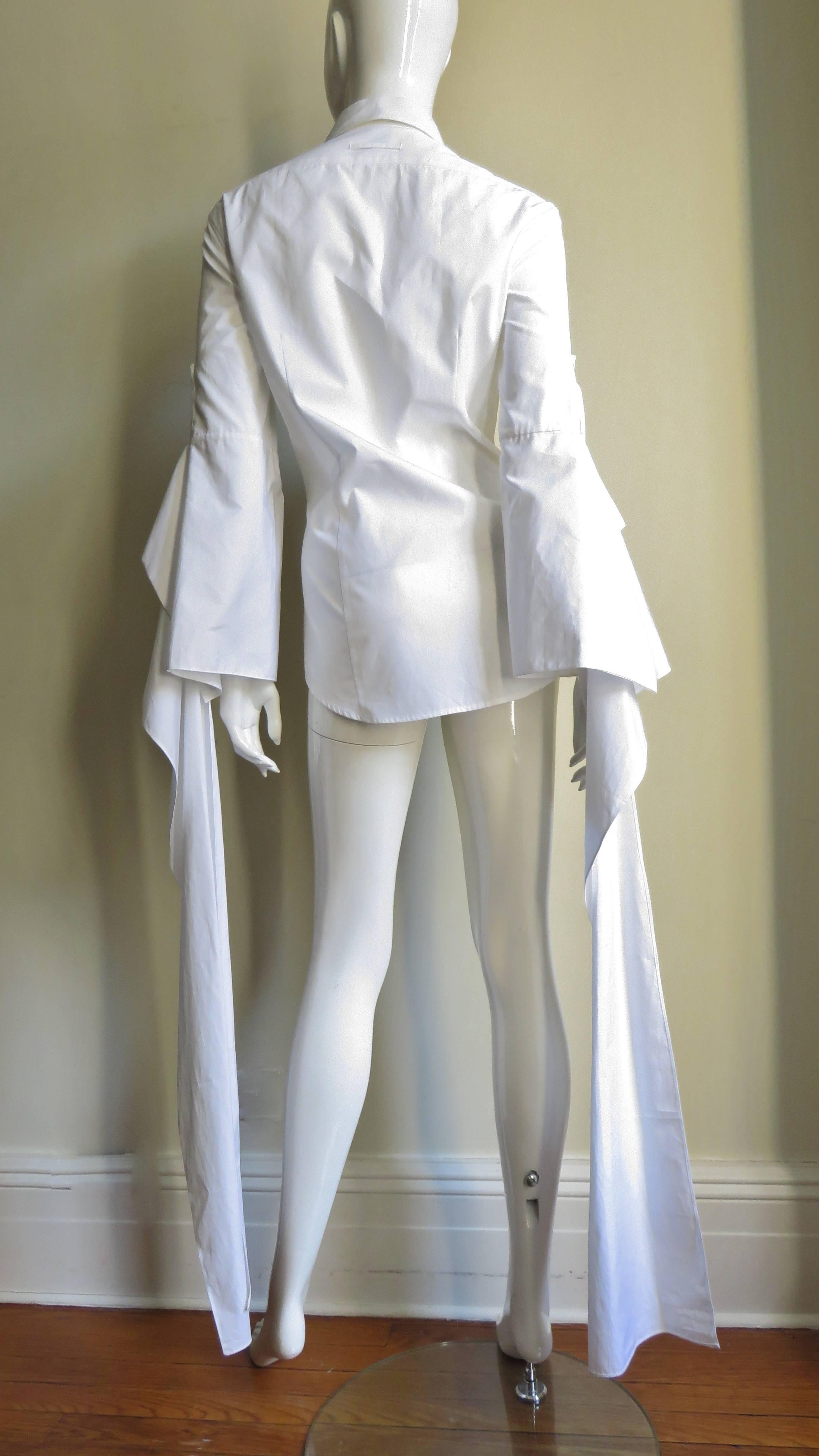 1990s Jean Paul Gaultier Shirt With Draping Sleeves 3