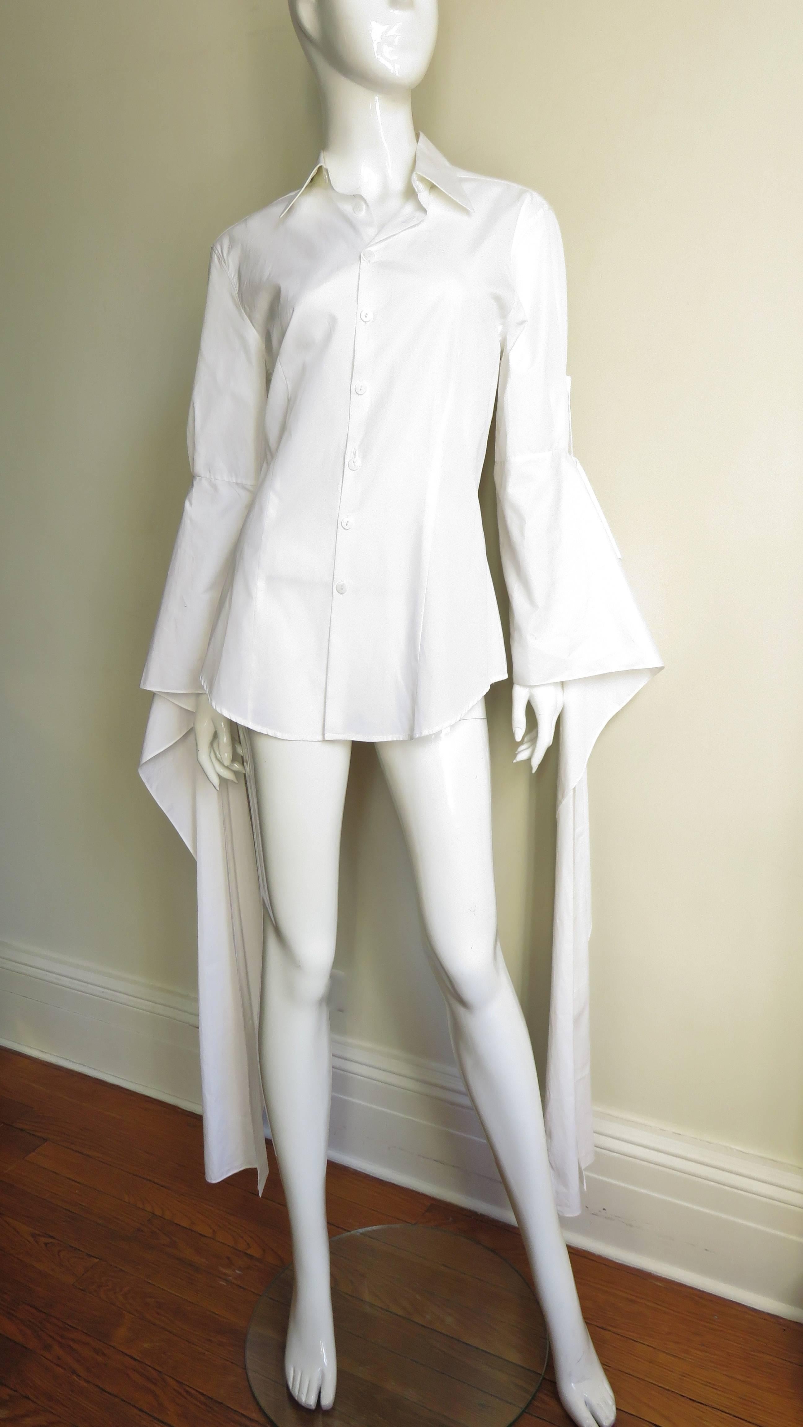 1990s Jean Paul Gaultier Shirt With Draping Sleeves 1