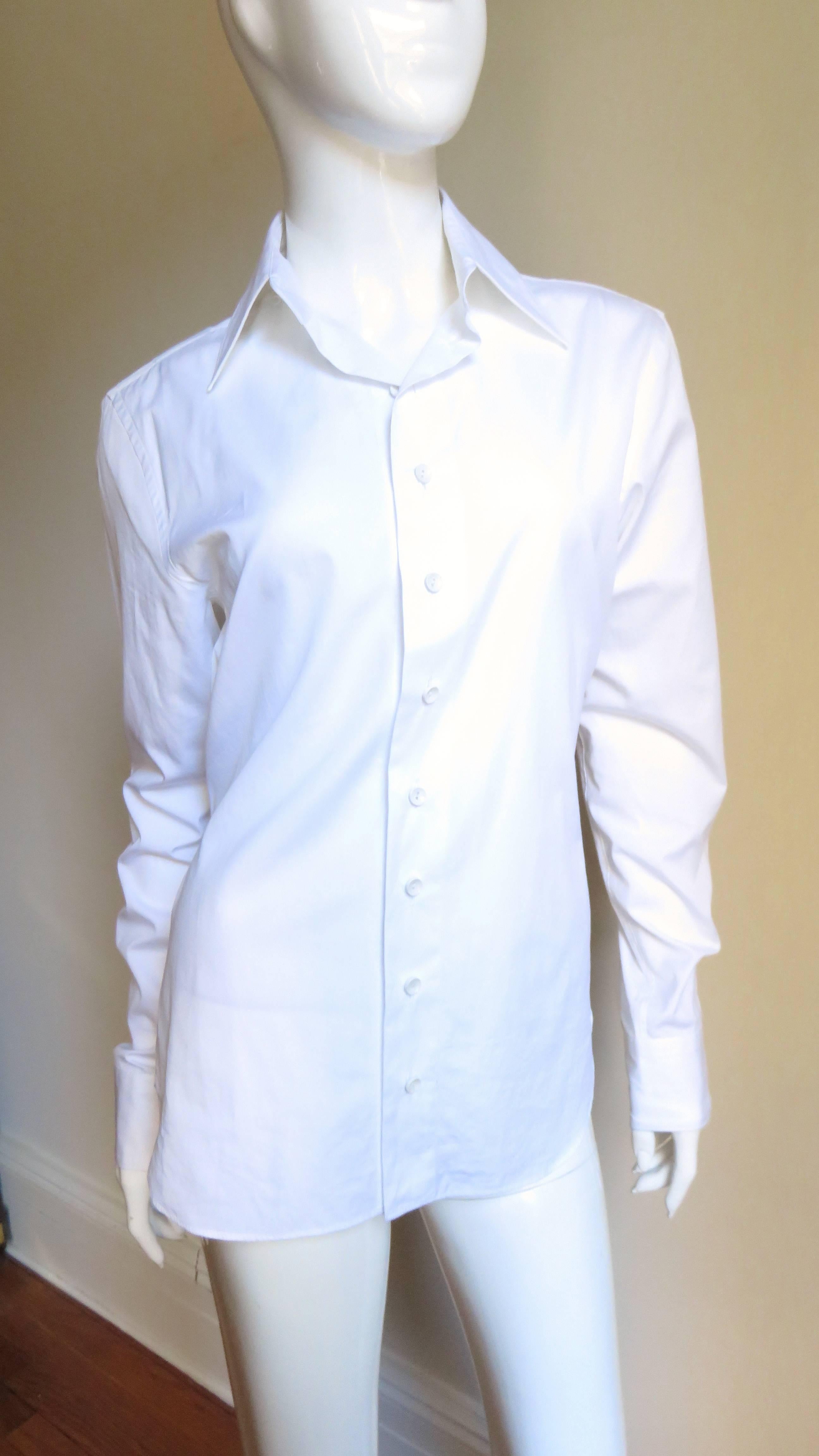 Fabulous Gaultier Cross Back White Shirt In New Condition In Water Mill, NY