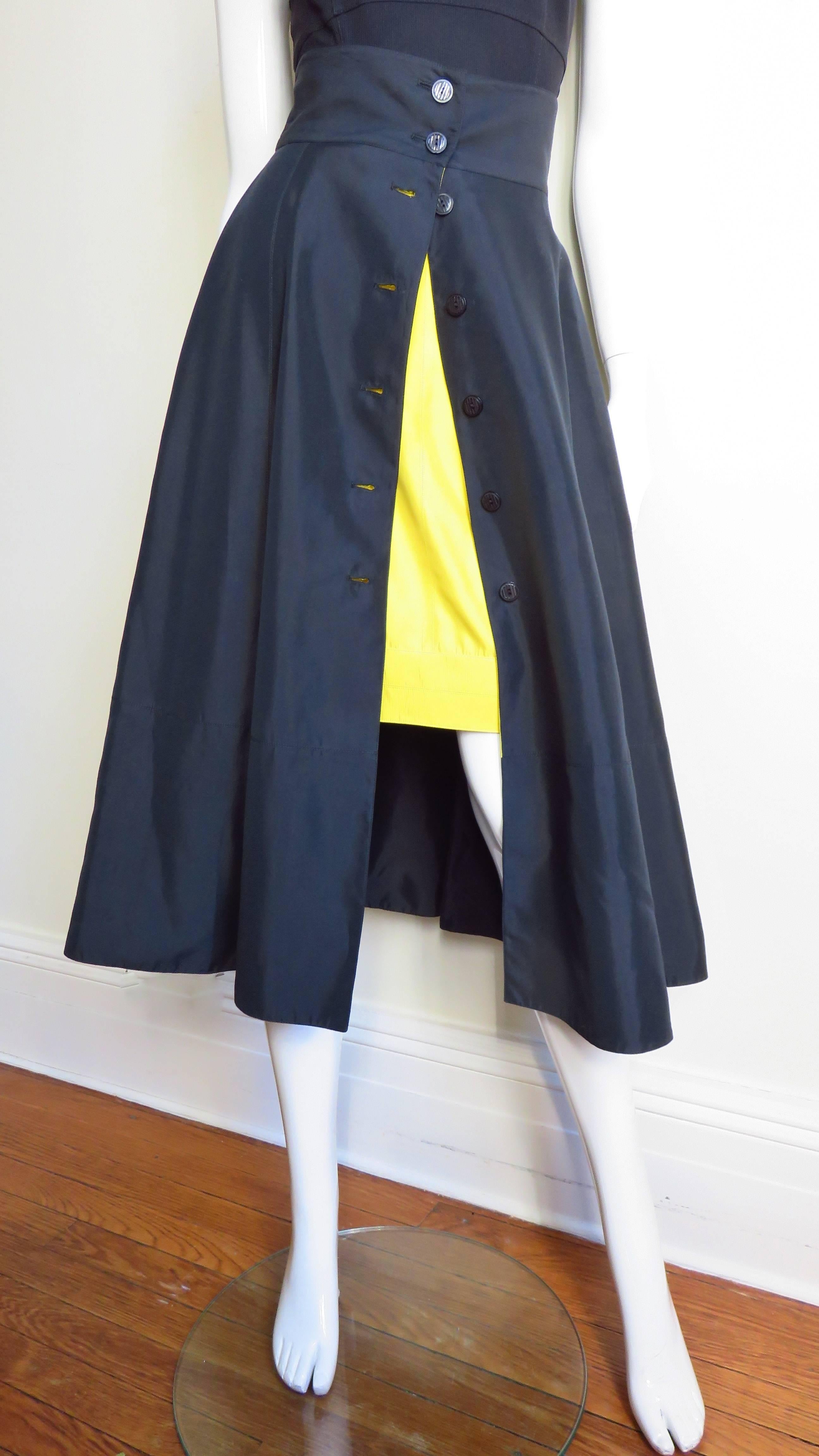 1990s Claude Montana Full Skirt, Pencil Skirt and Bodysuit Set 4