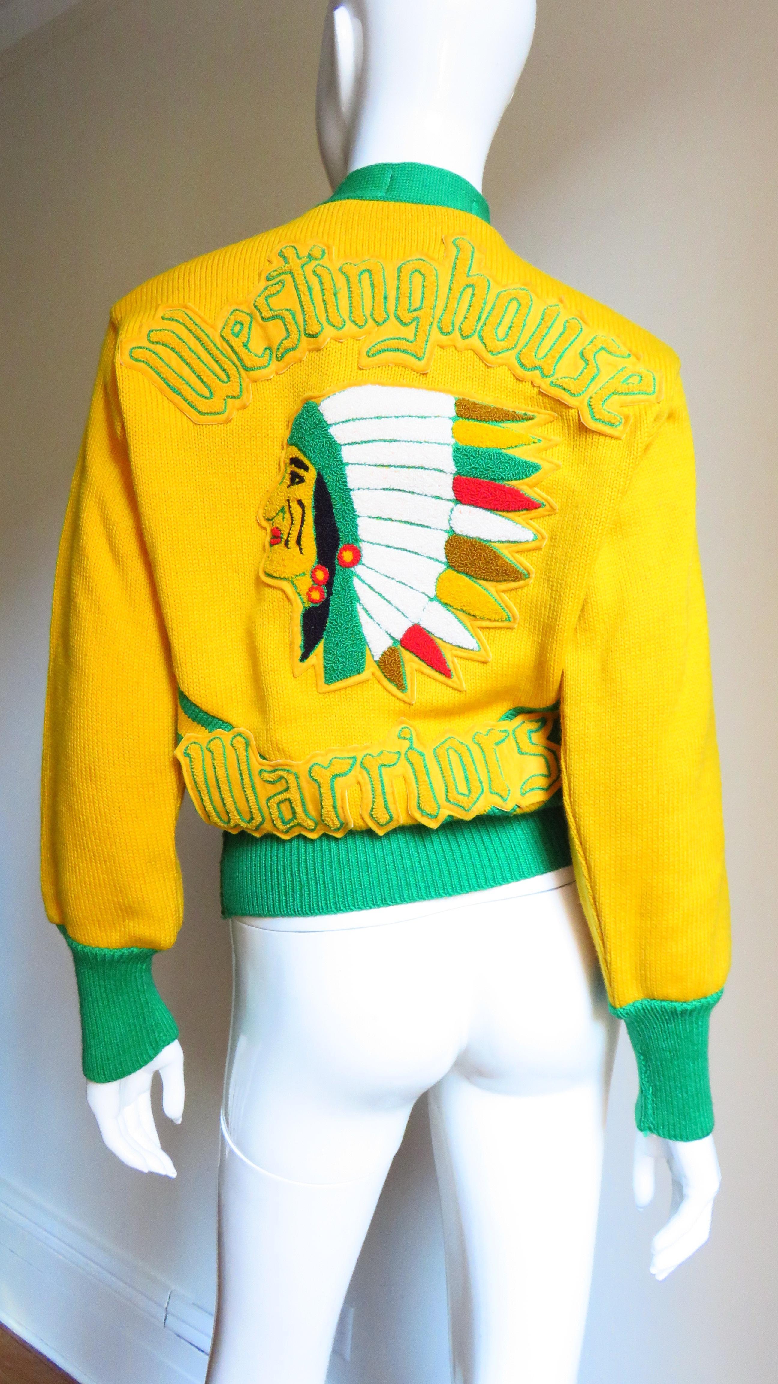 Women's Applique Team Sweater 1950s