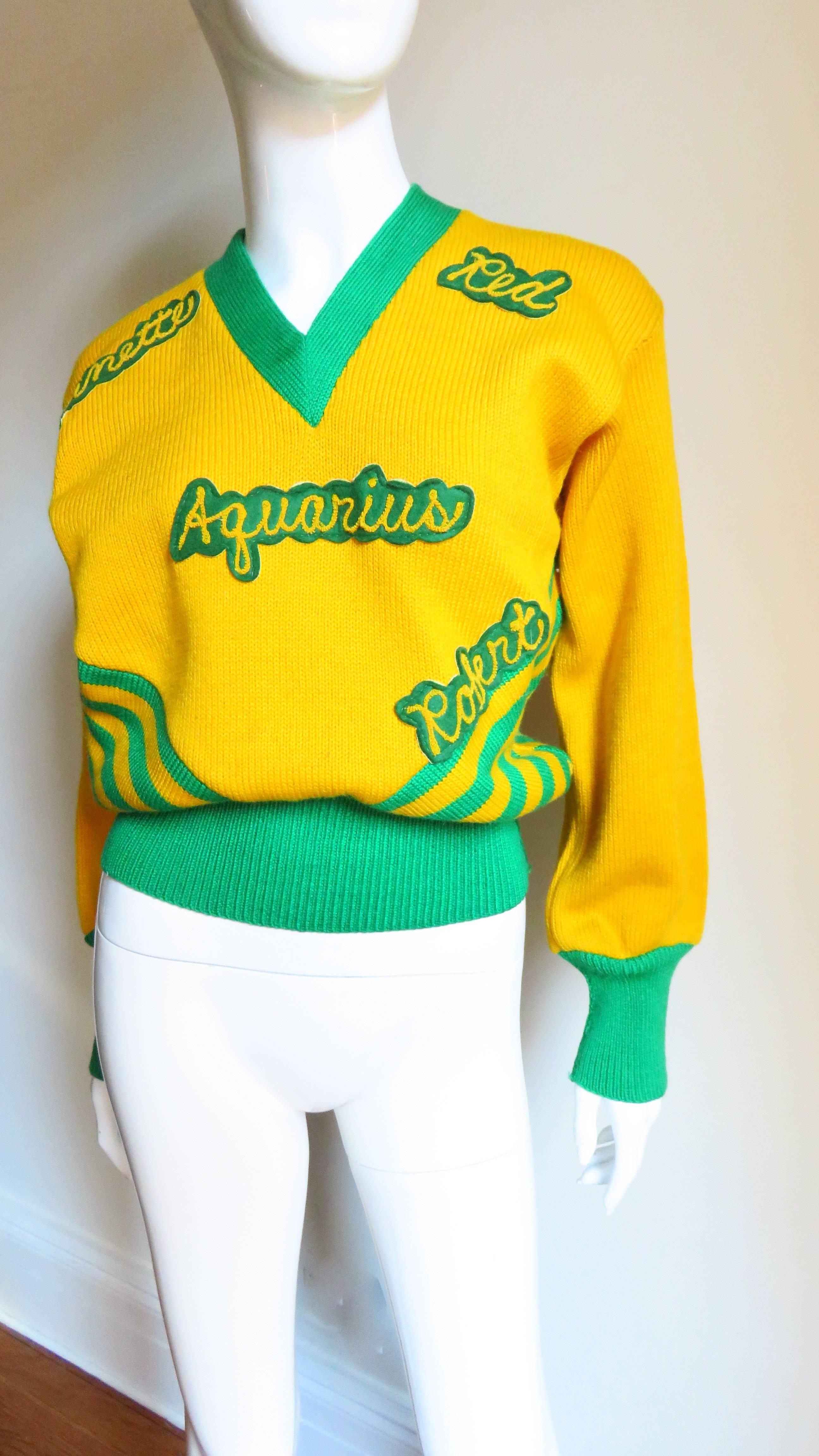 Applique Team Sweater 1950s 6