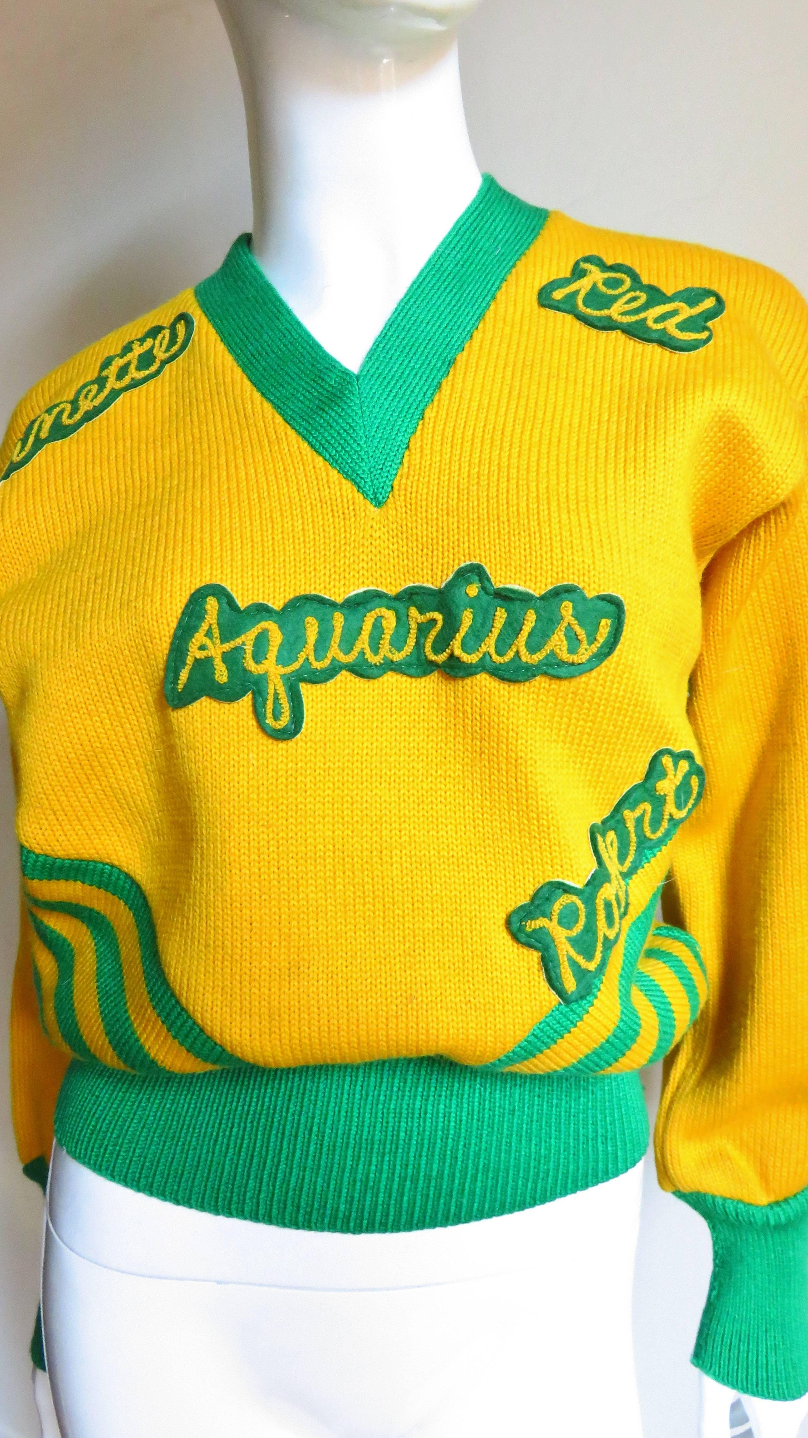 Applique Team Sweater 1950s 4