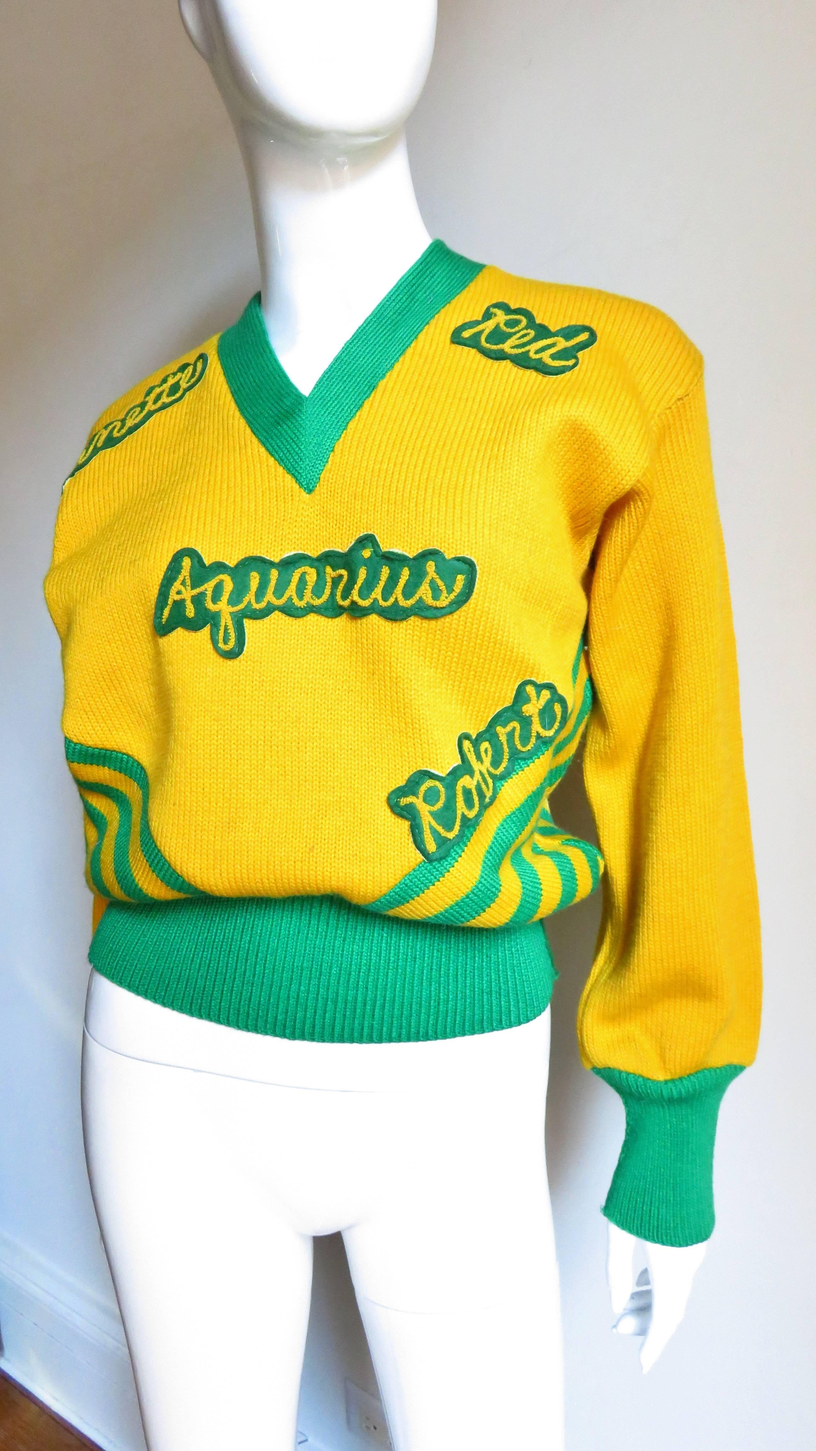 Applique Team Sweater 1950s 3