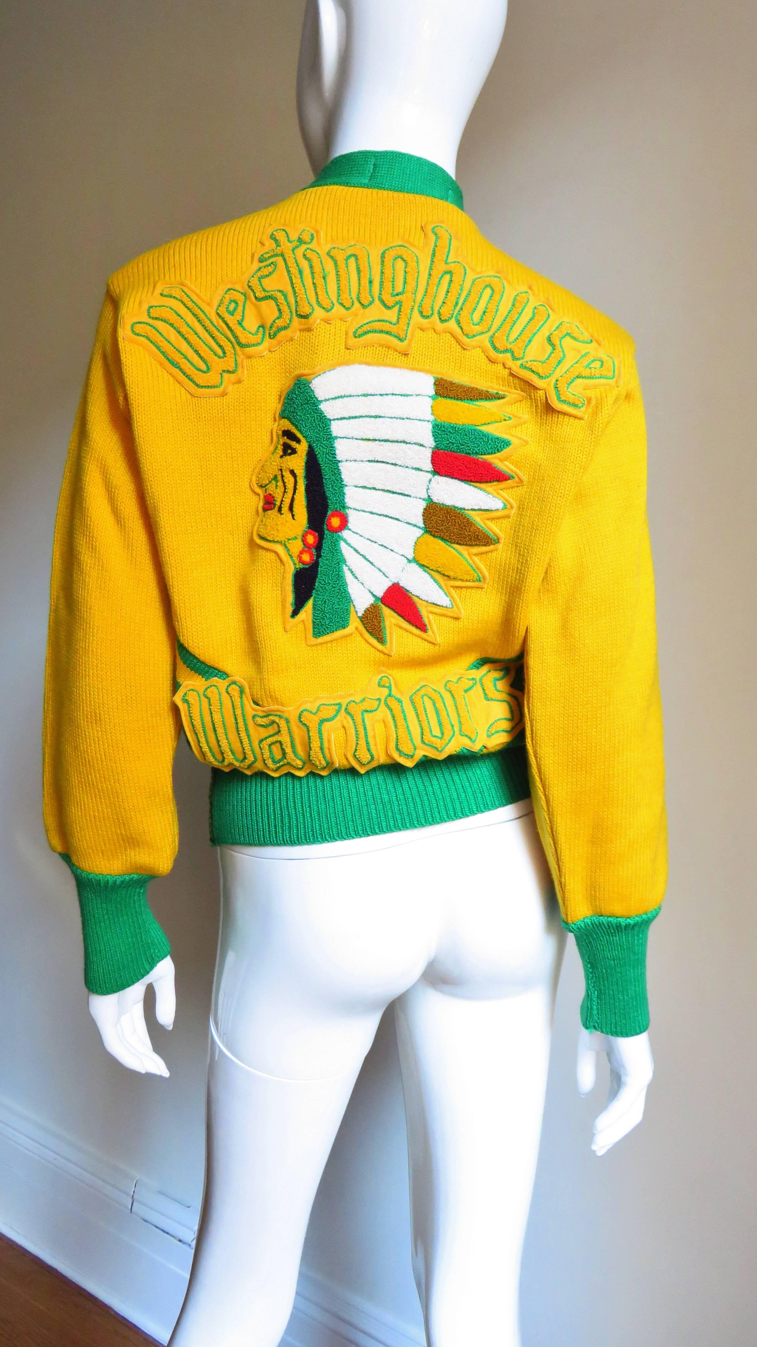 Applique Team Sweater 1950s 2