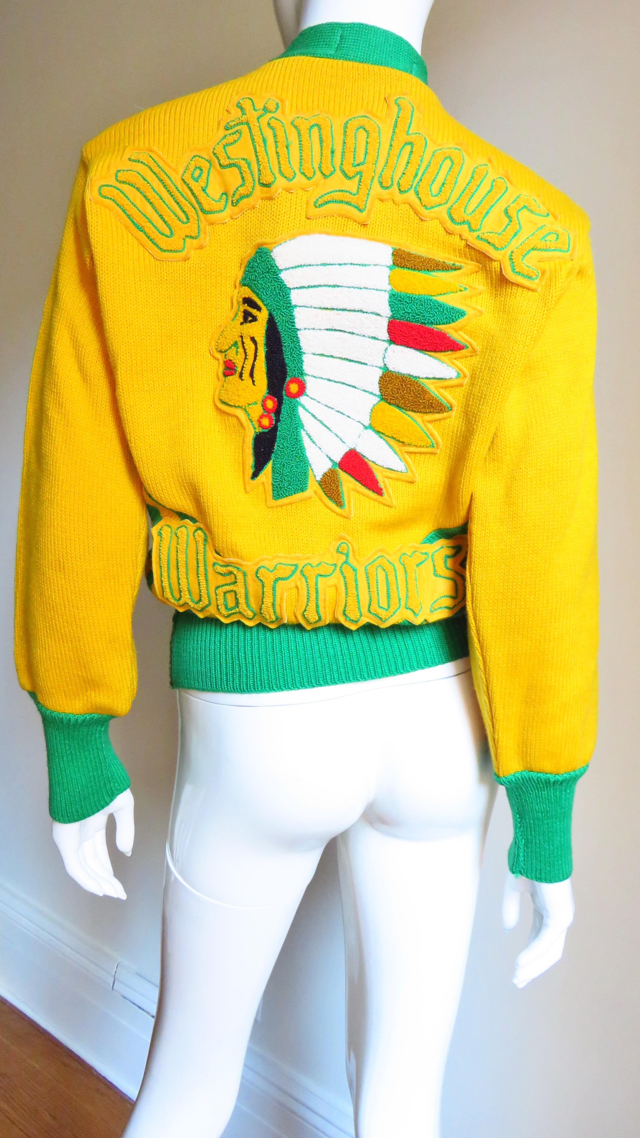 Applique Team Sweater 1950s 8