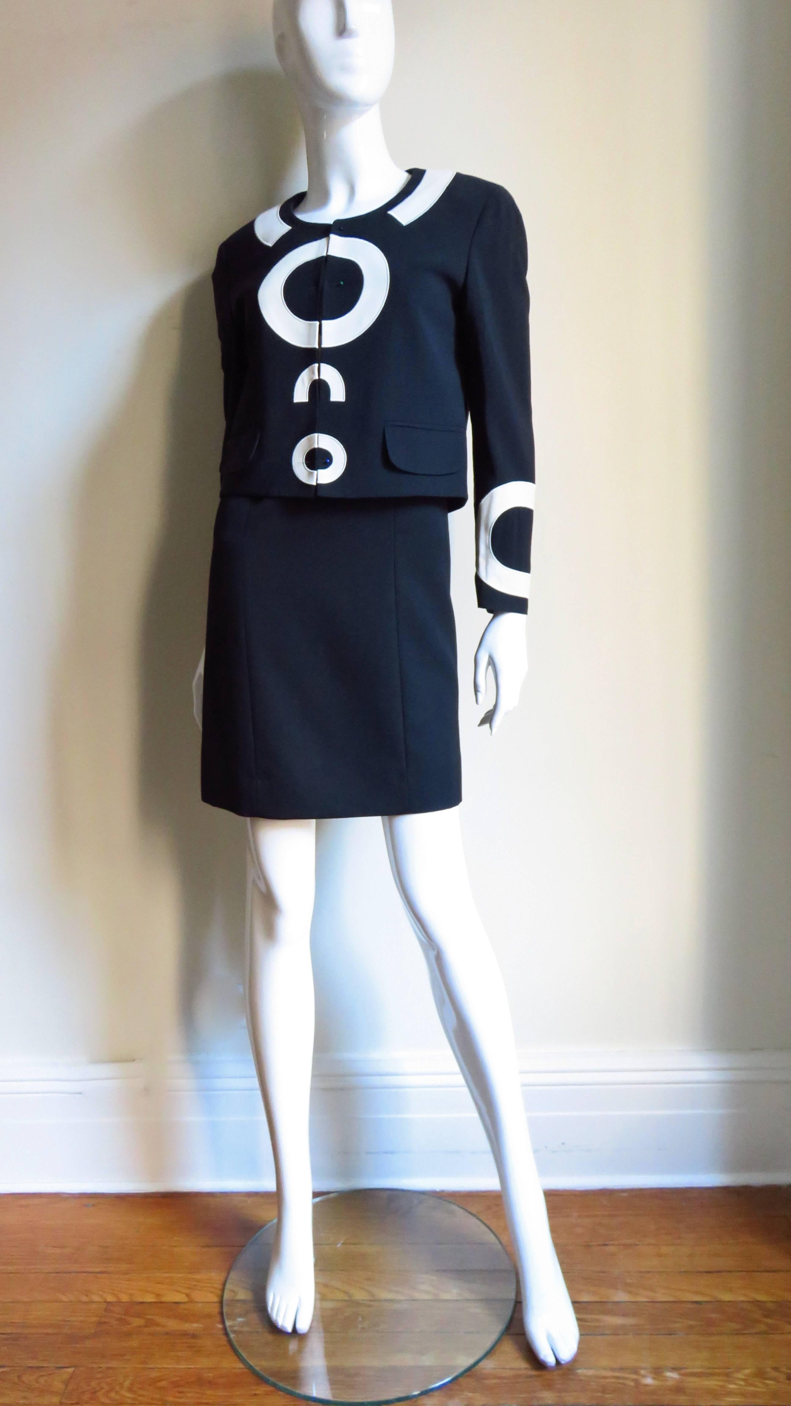 Moschino Couture Letter Applique Dress and Mod Geometric Jacket 2