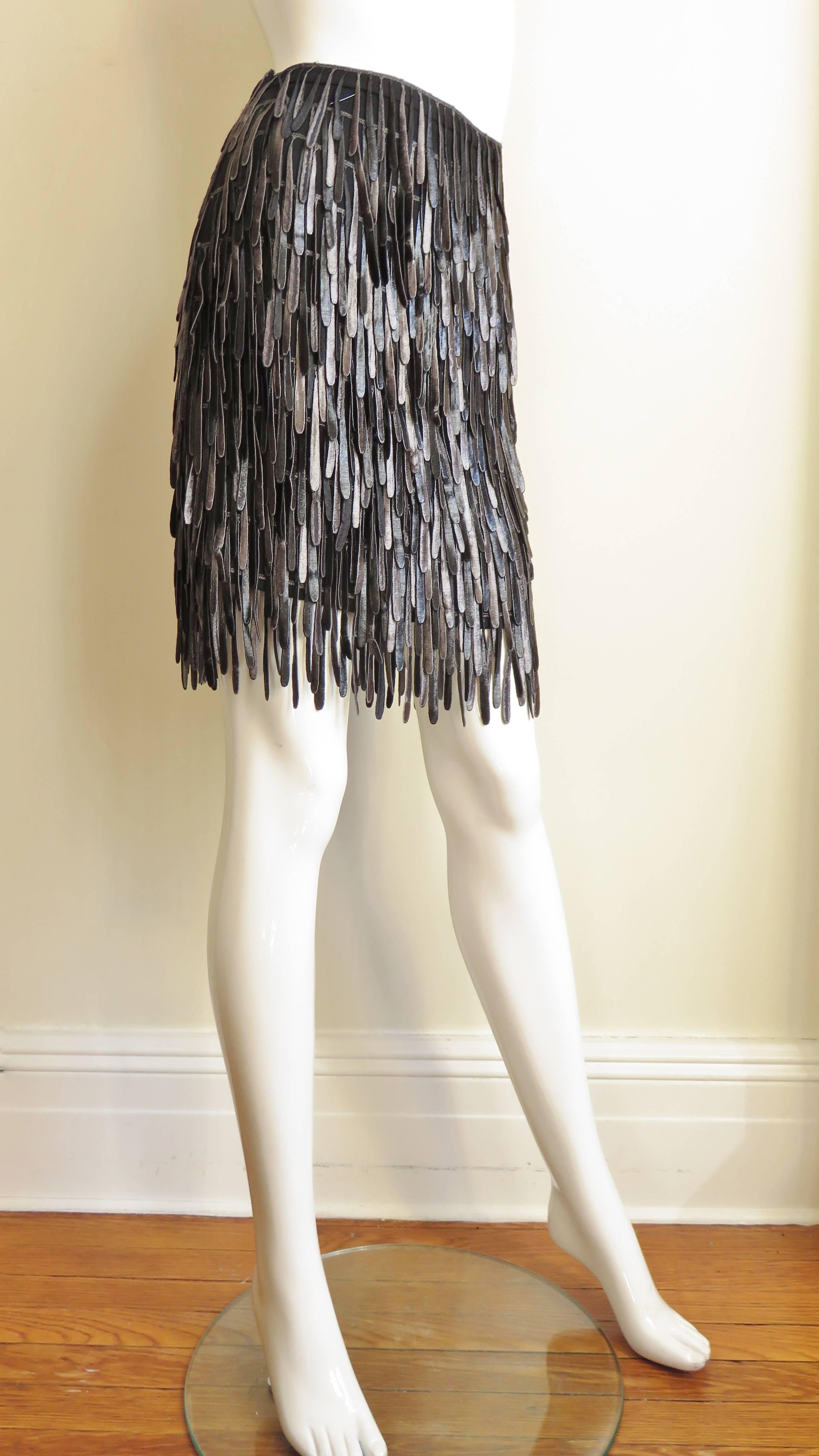 Fendi Silk Fringe Skirt 1