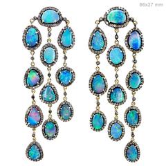 Opal & Diamond Chandelier Earrings