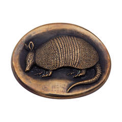 James Avery Sculptural Bronze Nine-Banded Texas State Armadillo Belt Buckle