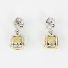 Amazing Faux Yellow Diamond Drop Statement Earrings