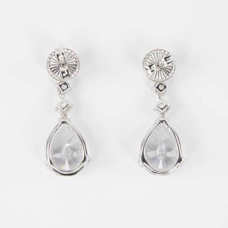 Stunning Faux Diamond and Teardrop Faux Diamond Drop Statement Earrings For Sale at 1stDibs