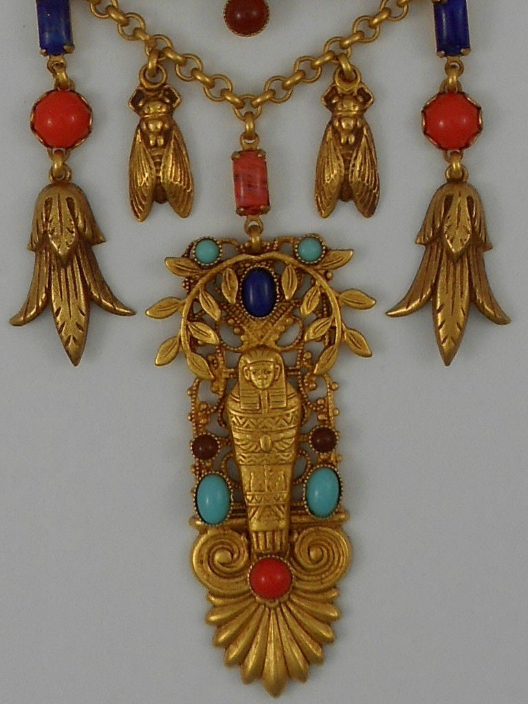 Askew London 'Egyptian Revival' Double Sphinx Drop Brooch Pin at 1stDibs