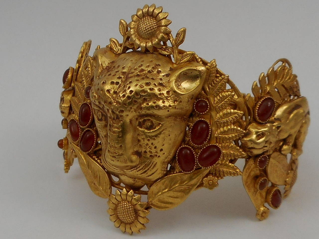 Askew London Leopard and Leaf Cuff Bracelet