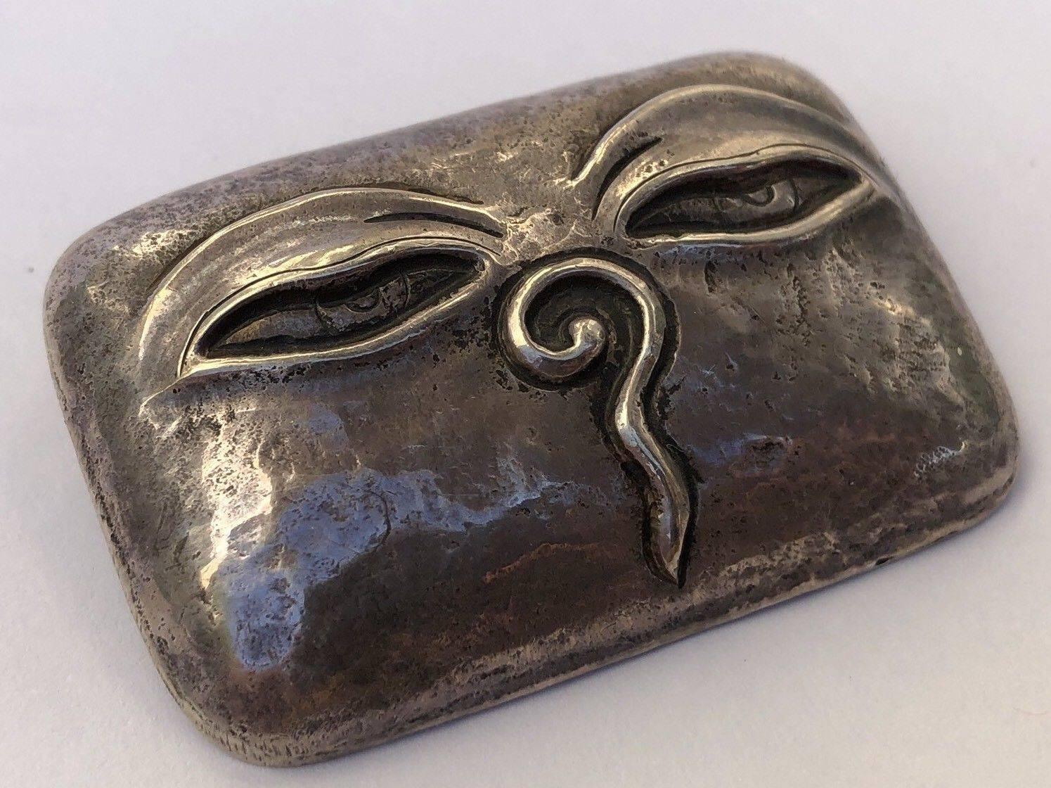 Fabulous and so Expressive...Mid Century Modern Art Face Brooch Pin; Hand crafted in Sterling Silver; marked: 925; approx. size: 1.88