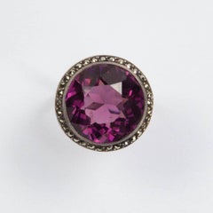 Beautiful Art Deco Faux Amethyst Statement Ring