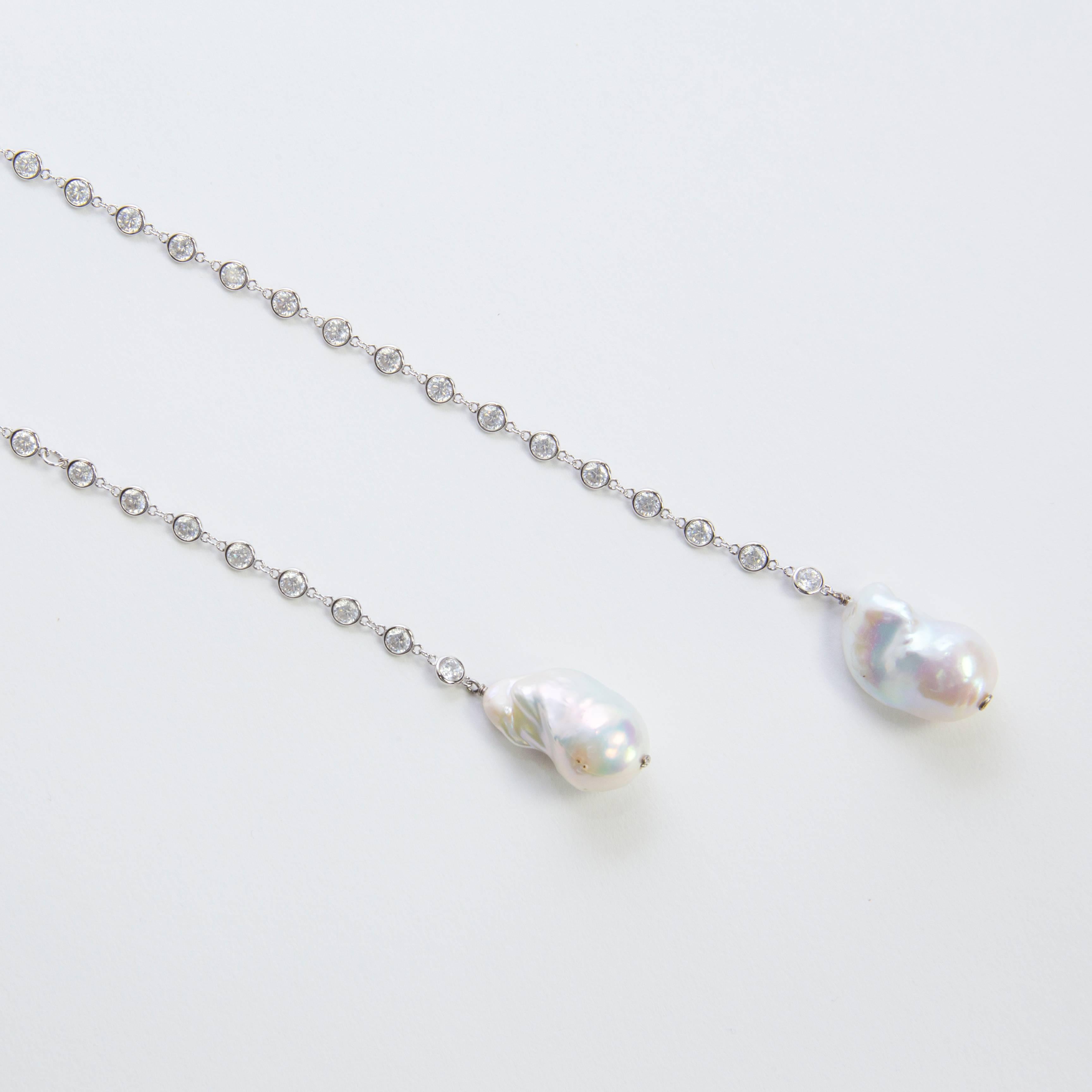 baroque pearl lariat necklace