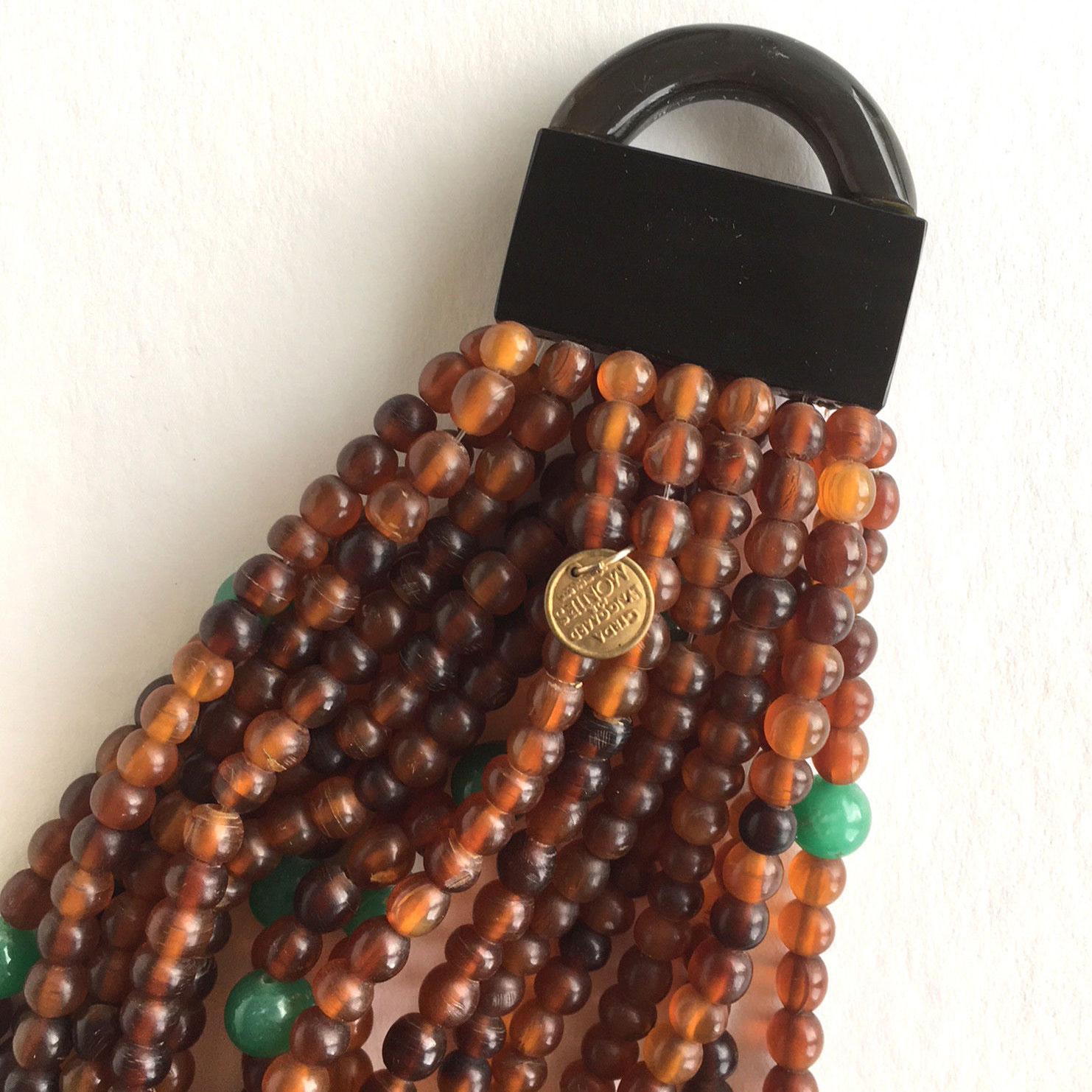 Vintage Gerda Lynggaard Monies Multi Strand Horn Bracelet Denmark Estate Find Excellent état à Montreal, QC