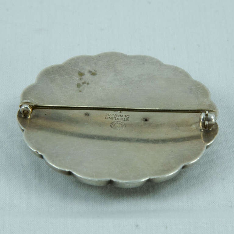 Rare Georg Jensen Denmark Sterling Silver Brooch Pin c 1933-1944 Estate Find In Excellent Condition In Montreal, QC
