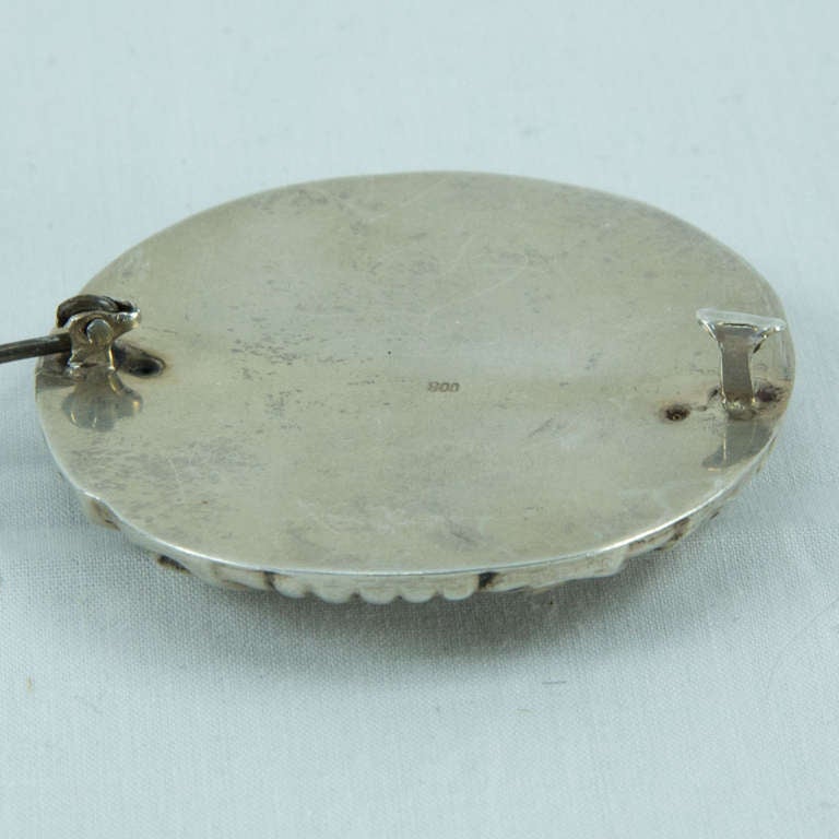 Jugendstil Silber Brosche Anstecknadel Fine Estate Jewelry (Art nouveau) im Angebot