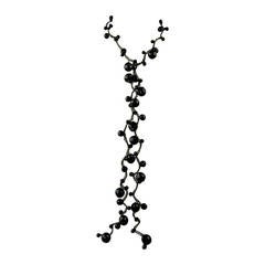 Long Black Jet and Braided Wire Sautoir Necklace 4