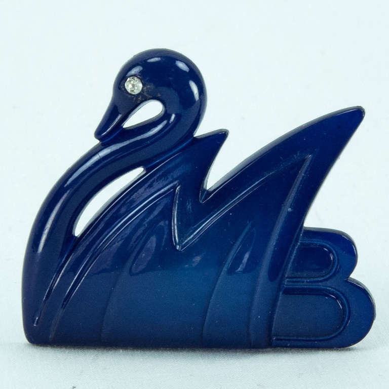 Wonderful collection of three Scandinavian Swan Brooches, crafted in Celluloid; marked: ARN-ART MADE IN DENMARK M.B.DESIGN; measuring approx. 2” x 1.5