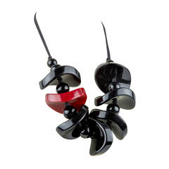 Black and Red Celluloid Necklace 8