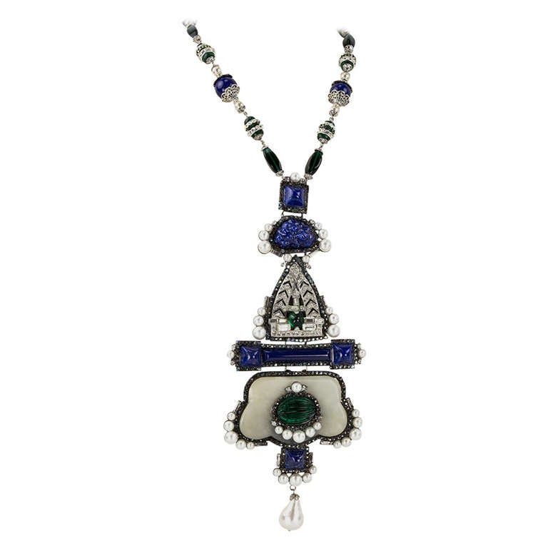 Lawrence Vrba signed Art Deco style Necklace at 1stdibs