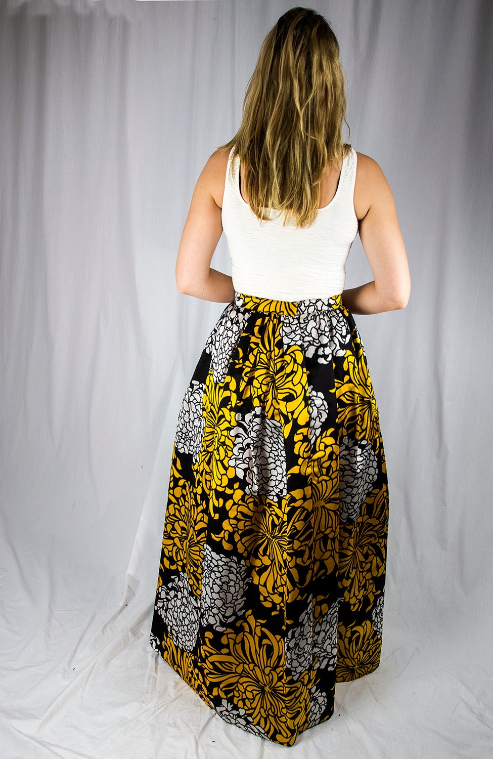 gold long skirt
