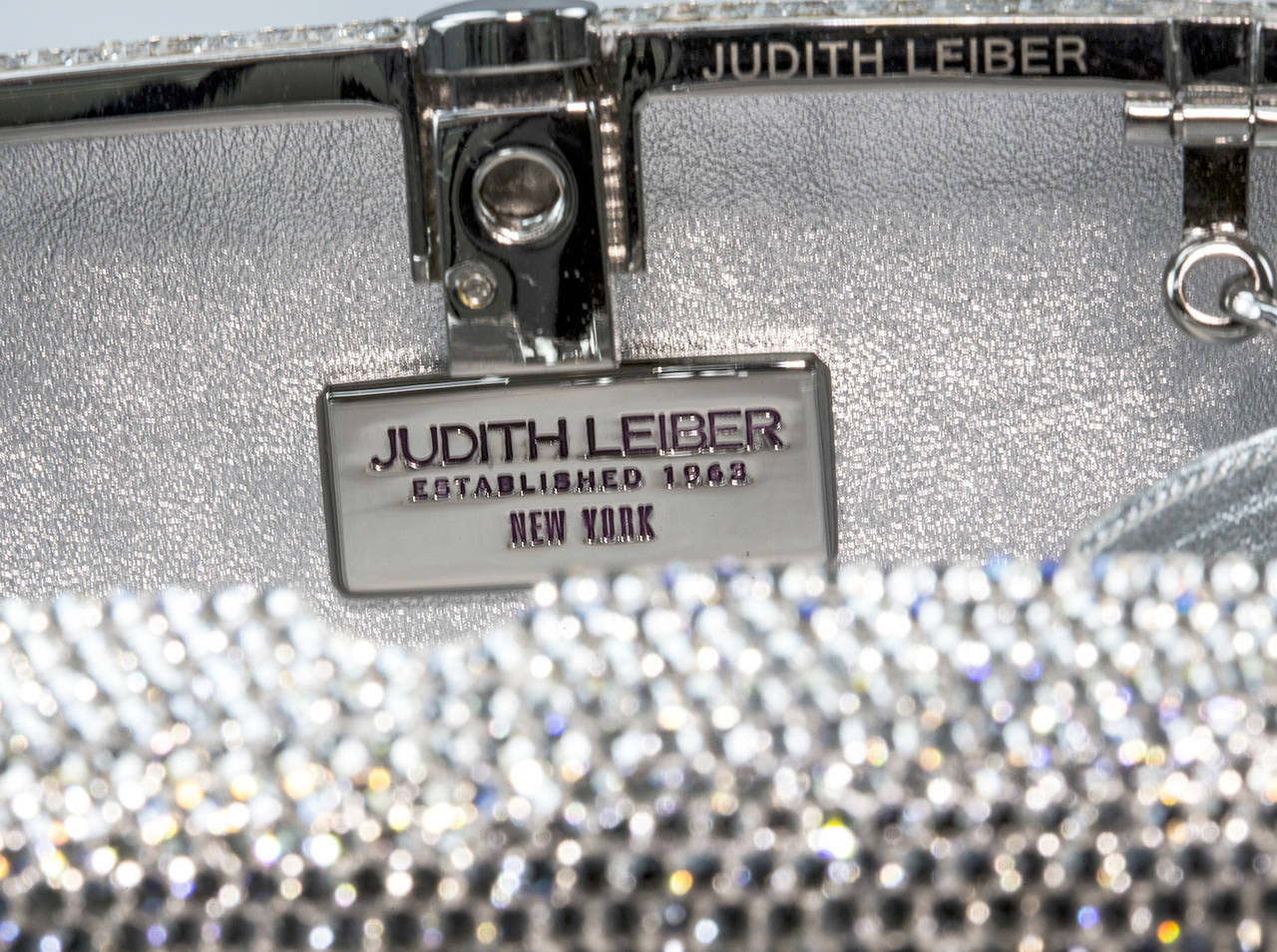 Gray Judith Leiber Swarovski Crystals Zodiac Minaudière Brand New UnUsed Handbag