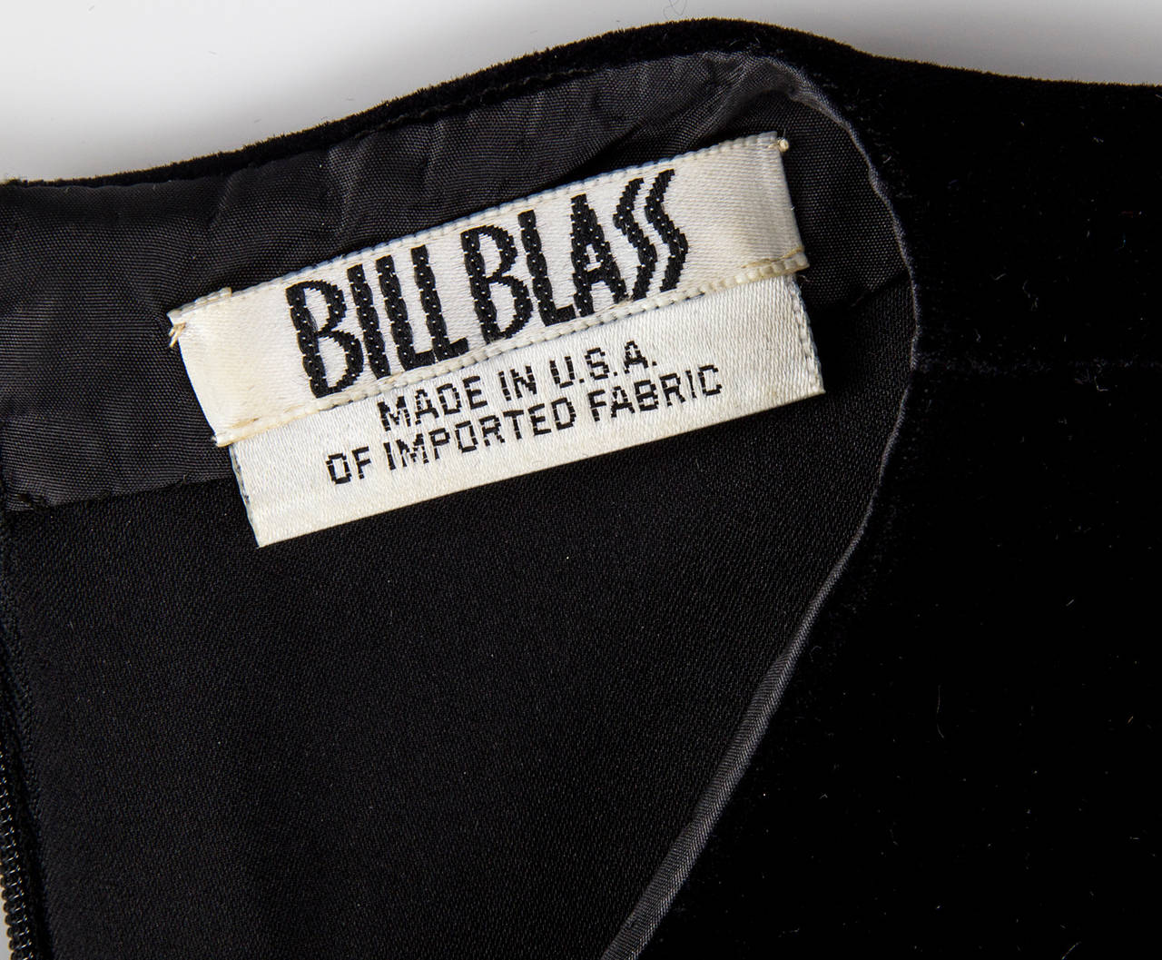 Vintage Bill Blass Black Velvet and Silk Evening Dress 3