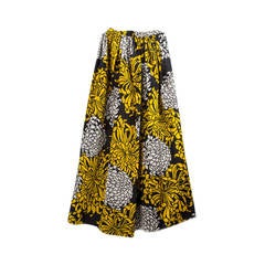 Stunning Adolfo Gold Black and Silver Pleated Floral Silk Long Skirt 12