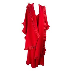Sensational Serge et Real Long Red Dress and Long Shawl 1