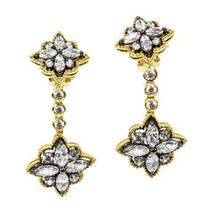 Sparkling CZ Encrusted Sterling Silver Dangle Earrings 2