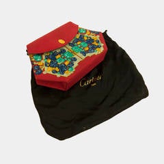 Le Must de Cartier Red Silk Clutch Bag