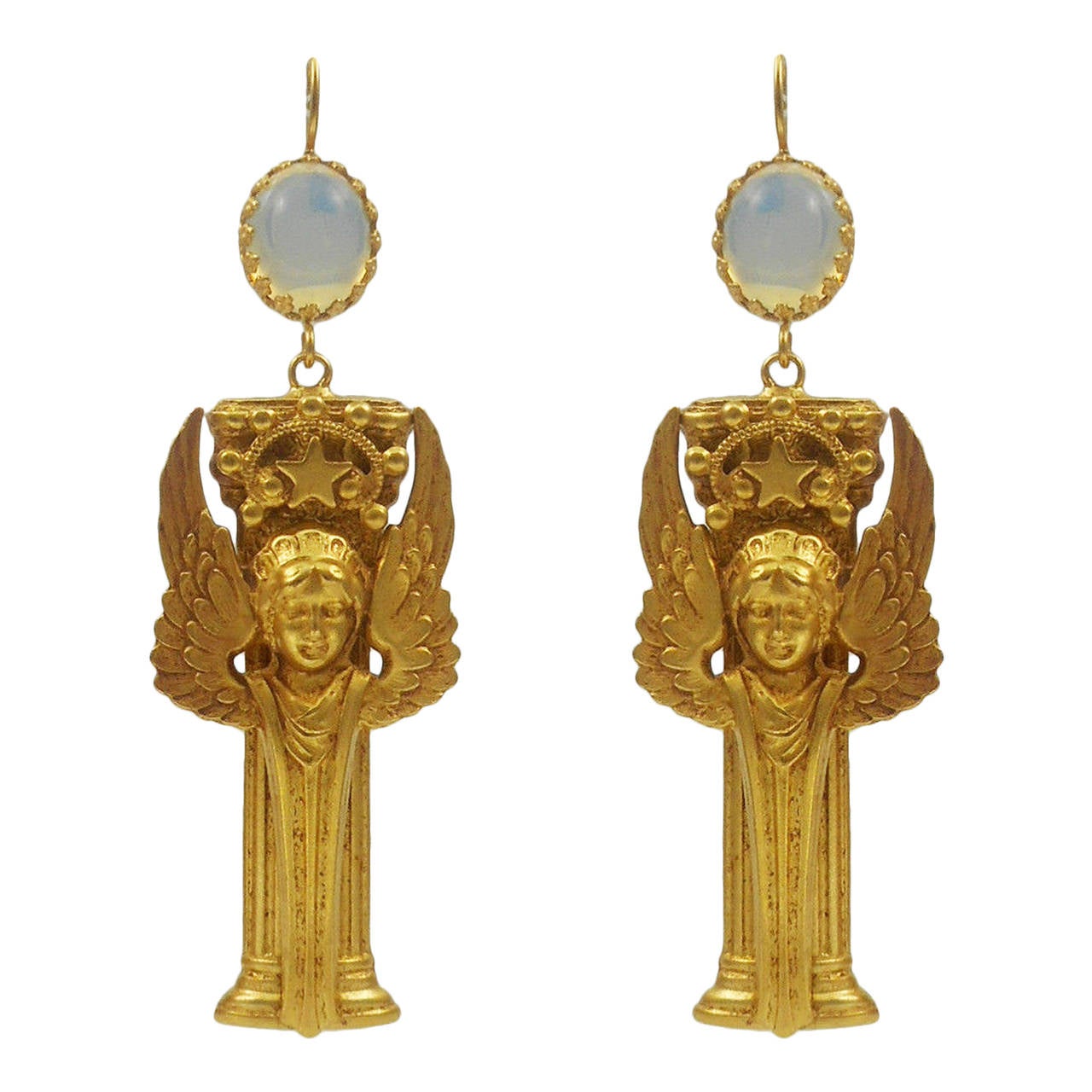 Fabulous Askew London Winged Goddess Column Drop Earrings