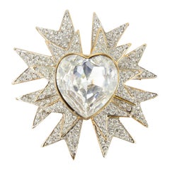 KJL KENNETH J LANE Sparkling Heart Ice Star Statement Brooch Pin