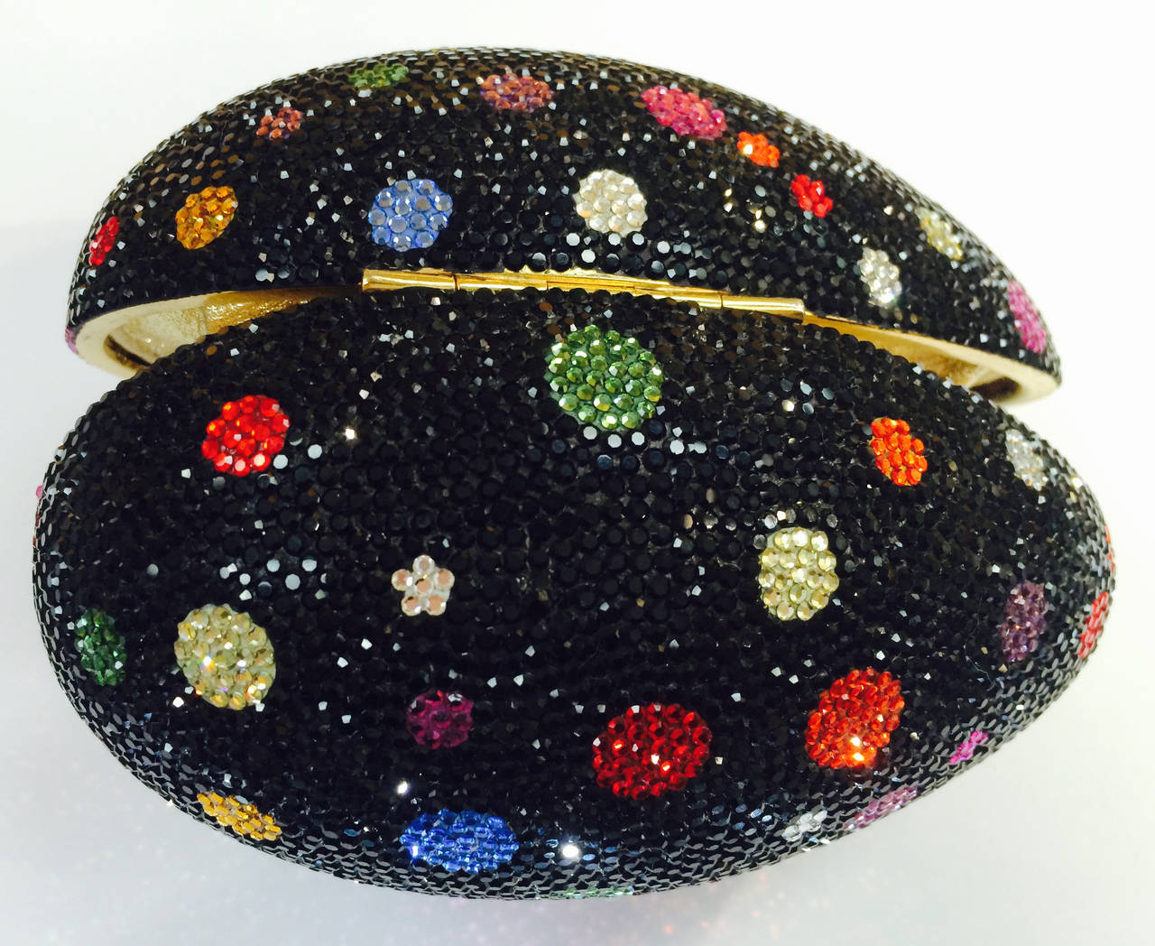 Rare Judith Leiber Swarovski Crystal Vivid Egg Minaudière Clutch 3