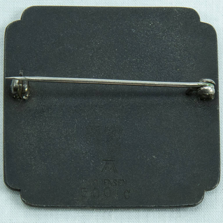 Georg Jensen Iron and Silver Arno Malinowski Wheat Brooch Pin C1940s Estate Find